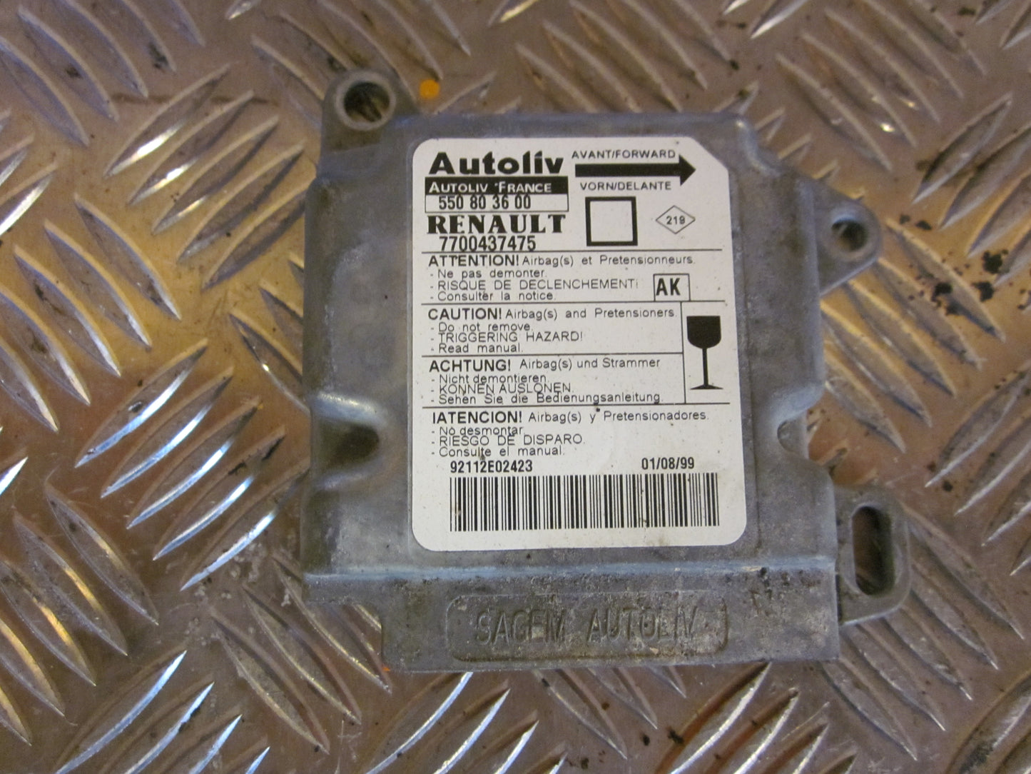 Renault Megane Airbag Elboks Med OEM Nr. Ophugger Fra Renault Ophugger