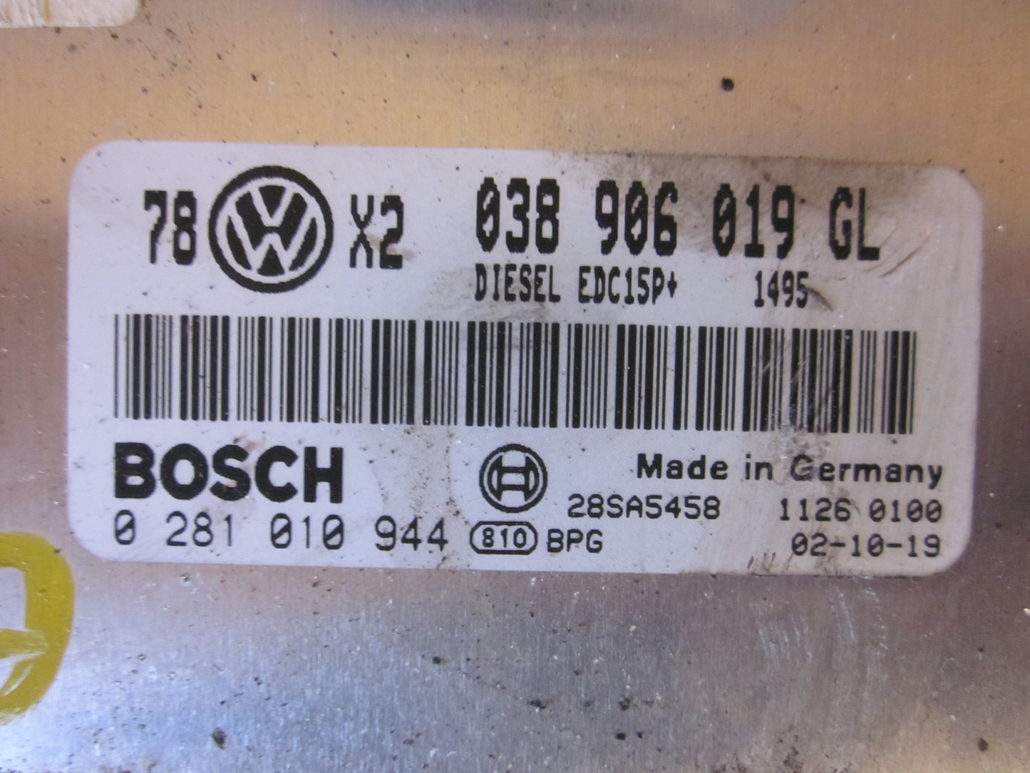 VW Passat 3B Motorstyring - Motorstyreboks - Injection Elboks Med OEM Nr. 038906019GL Fra VW Ophugger