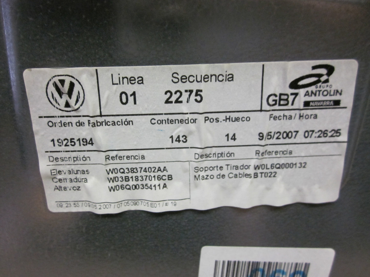 VW Polo 9N Rudemotor - Rudehejs Med OEM Nr. 6Y2959801 Fra VW Ophugger