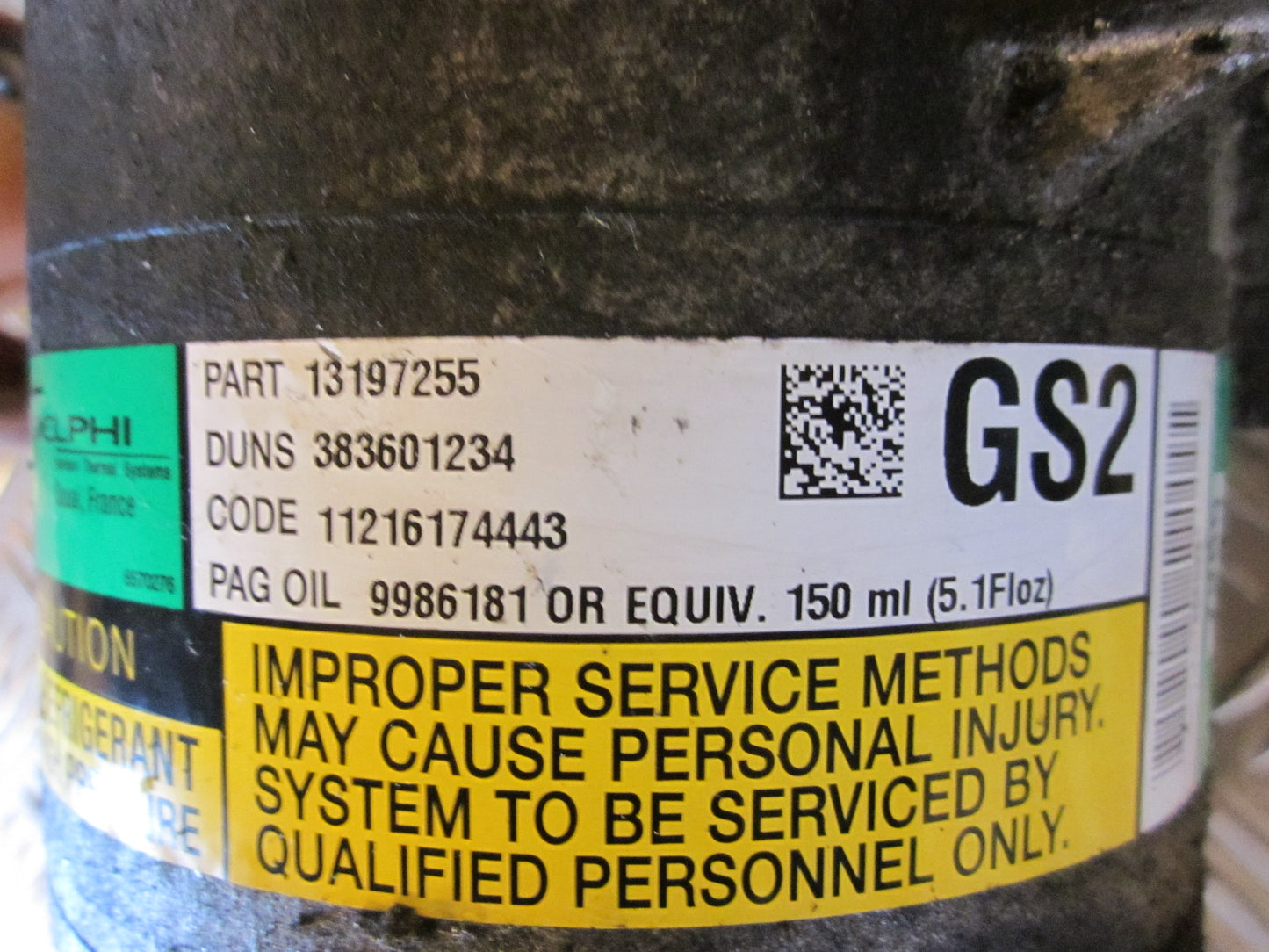 Opel Agila A Aircondition Pumpe Med OEM Nr. 13197255 Fra Opel Ophugger