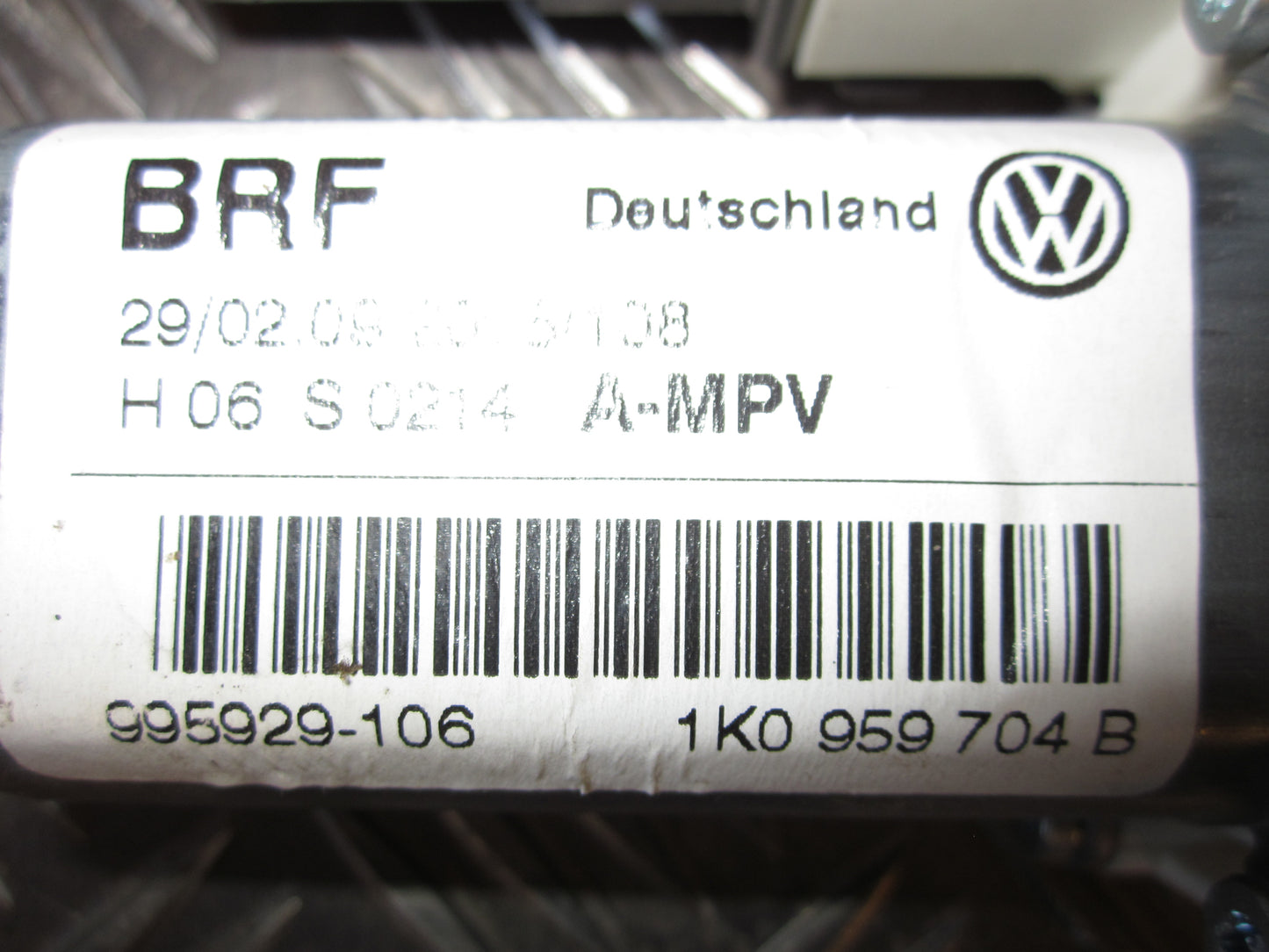 VW Touran 1T GP Rudemotor - Rudehejs Med OEM Nr. 1K0959704B Fra VW Ophugger