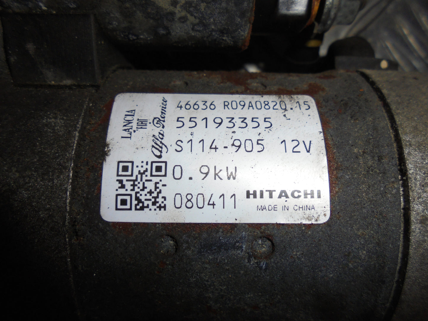 Fiat 500 Starter Med OEM Nr. 55193355 Fra Fiat Ophugger