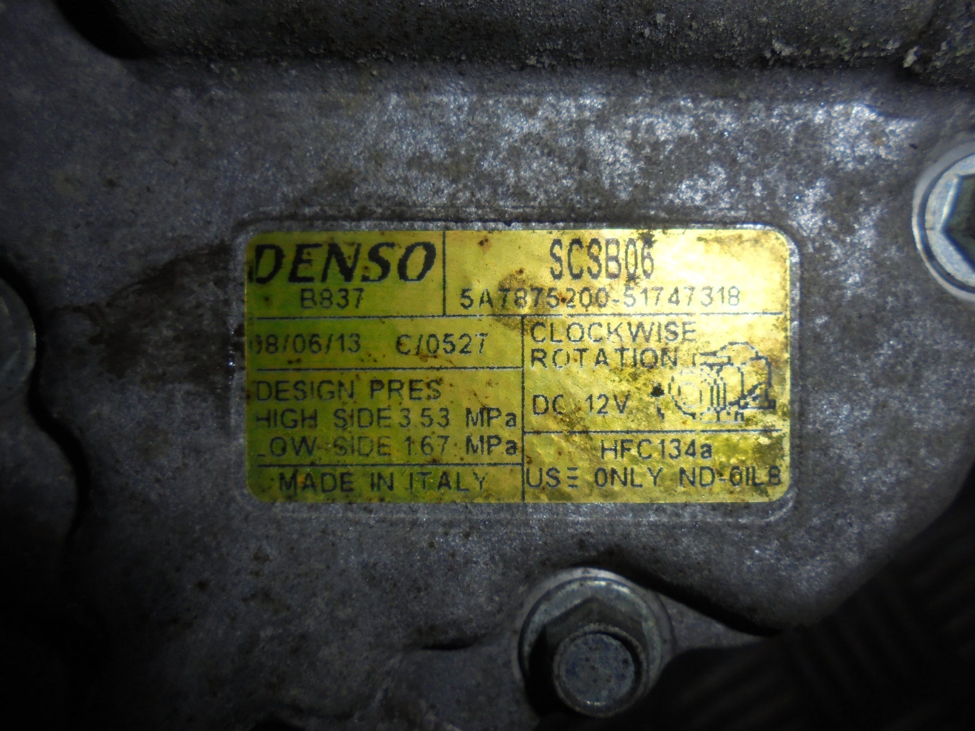 Fiat 500 Aircondition Pumpe Med OEM Nr. Ophugger Fra Fiat Ophugger