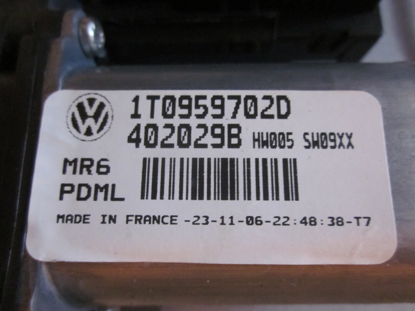 VW Touran 1T GP Rudemotor - Rudehejs Med OEM Nr. 1T0959702D Fra VW Ophugger