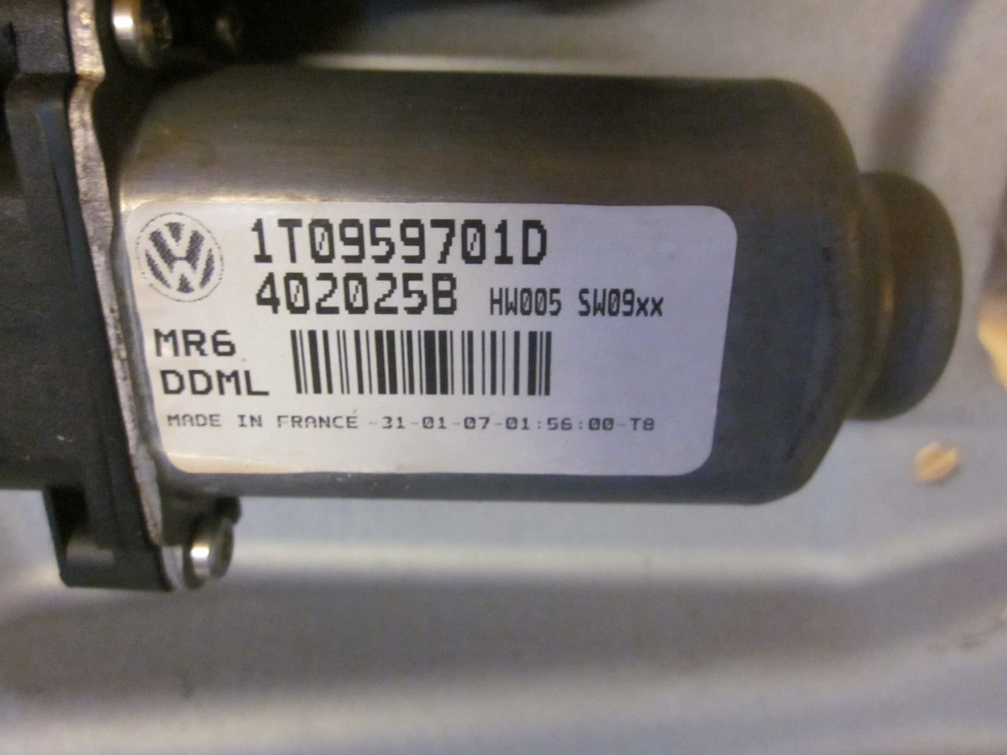 VW Touran 1T GP Rudemotor - Rudehejs Med OEM Nr. 1T0959701D Fra VW Ophugger