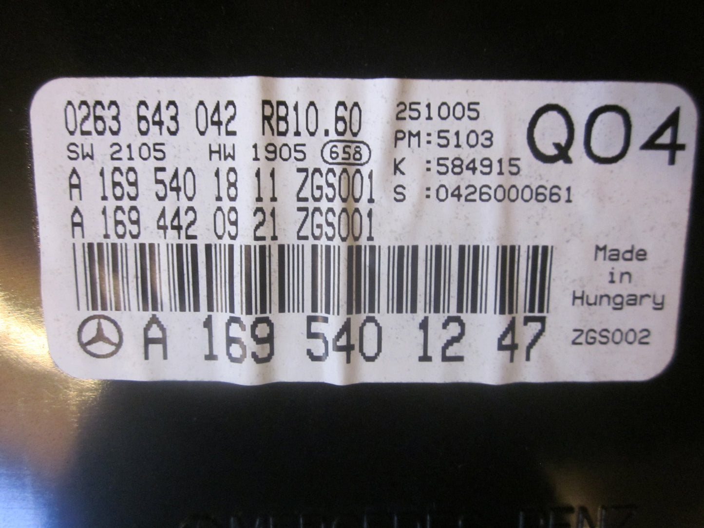 Mercedes A W169 Speedometer - Instrument Med OEM Nr. Ophugger Fra Mercedes Ophugger