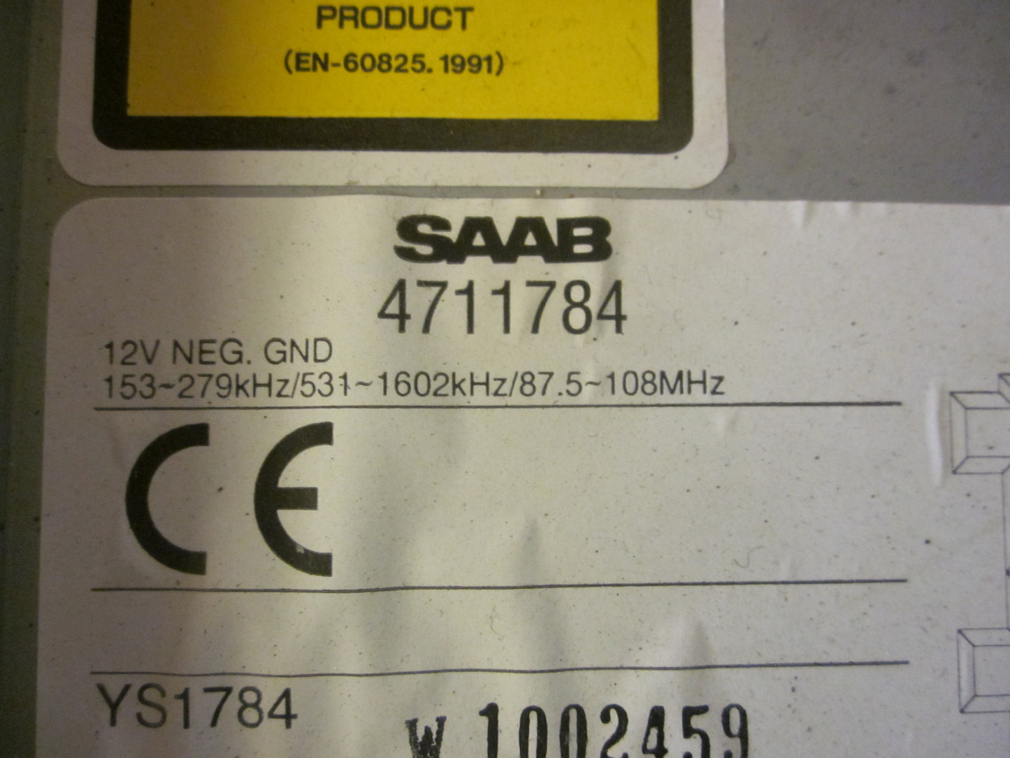 Saab 9‑5 Radio M/Cd Med OEM Nr. Ophugger Fra Saab Ophugger