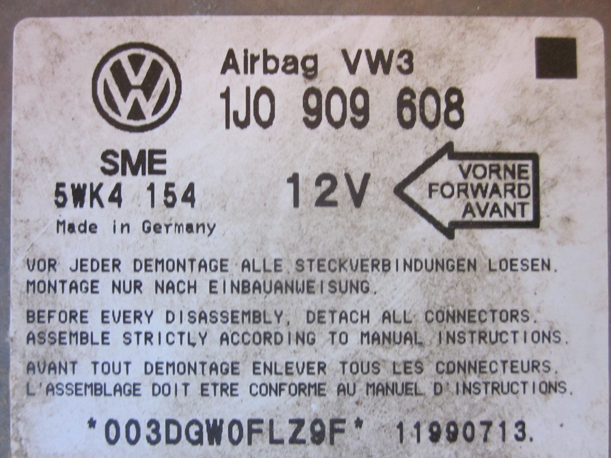 Seat Toledo Airbag Elboks Med OEM Nr. Ophugger Fra Seat Ophugger