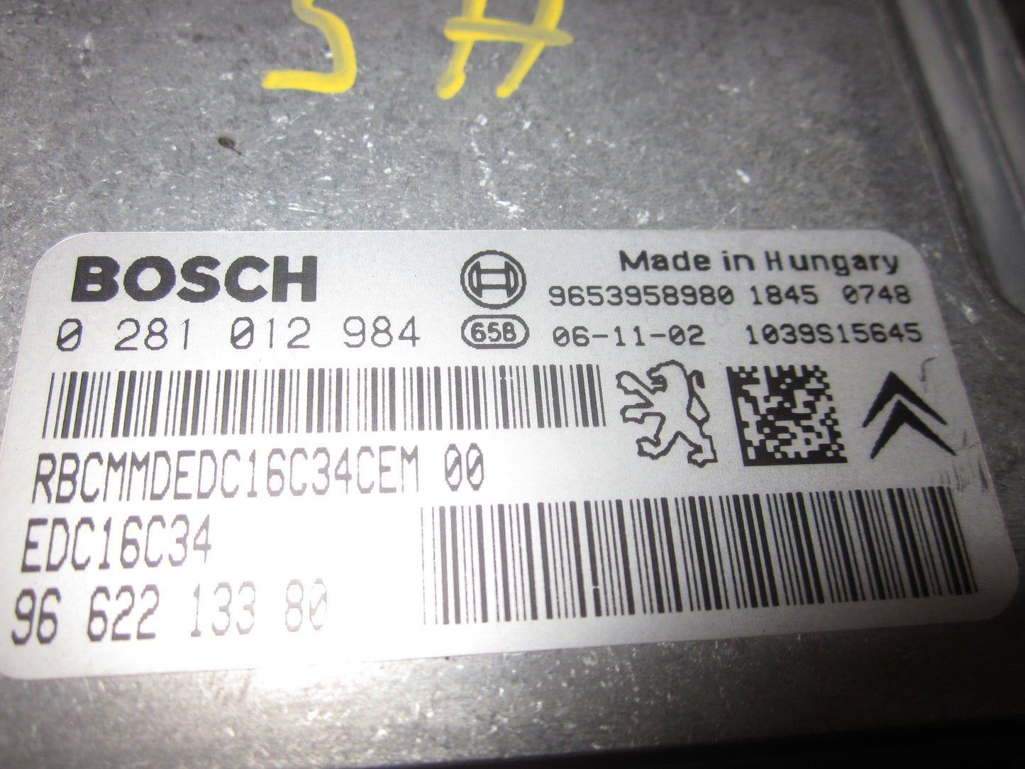 Peugeot 407 Startspærre Med OEM Nr. 0281012984 Fra Peugeot Ophugger