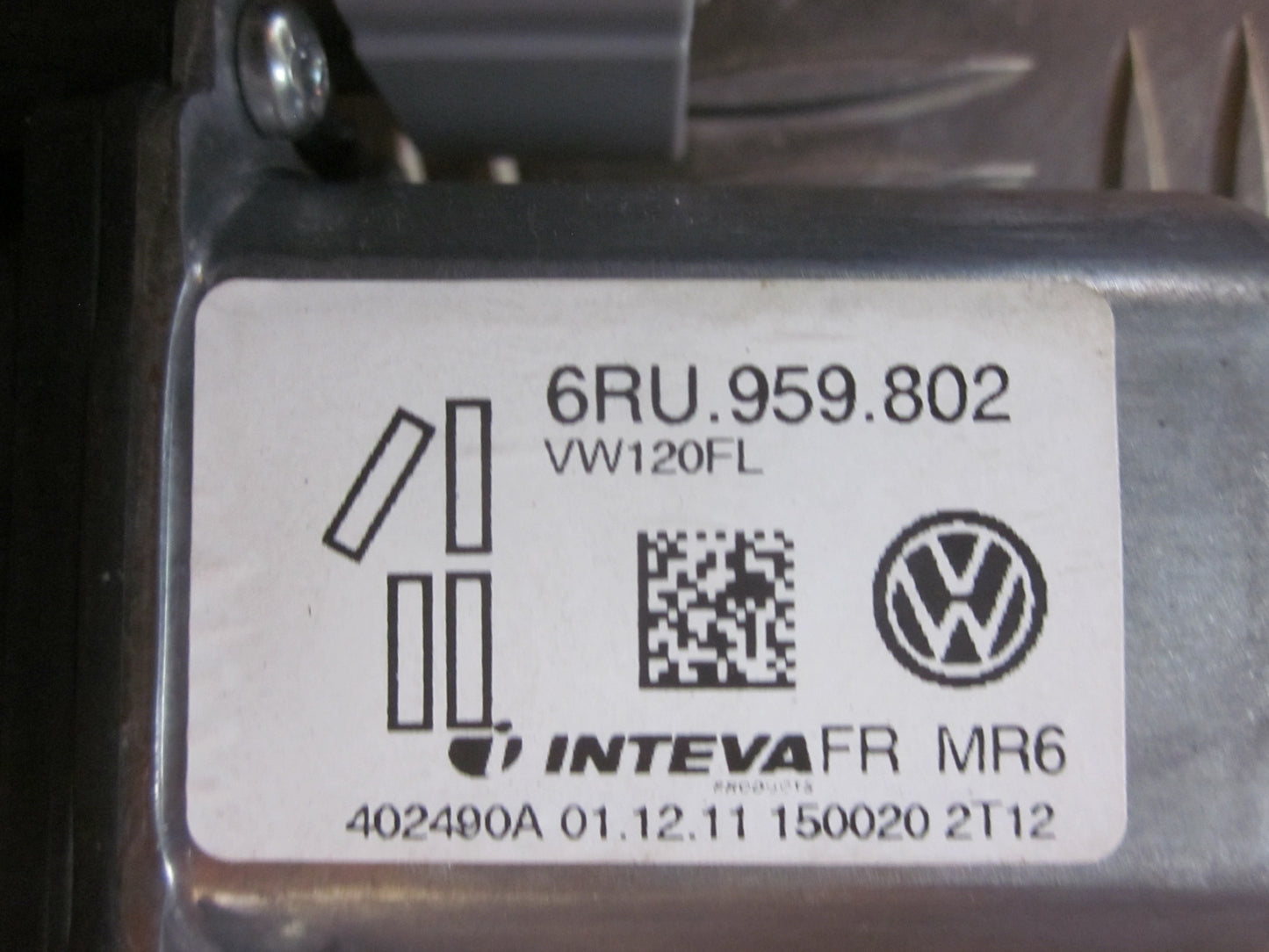 VW UP Rudemotor - Rudehejs Med OEM Nr. 6RU959802 Fra VW Ophugger