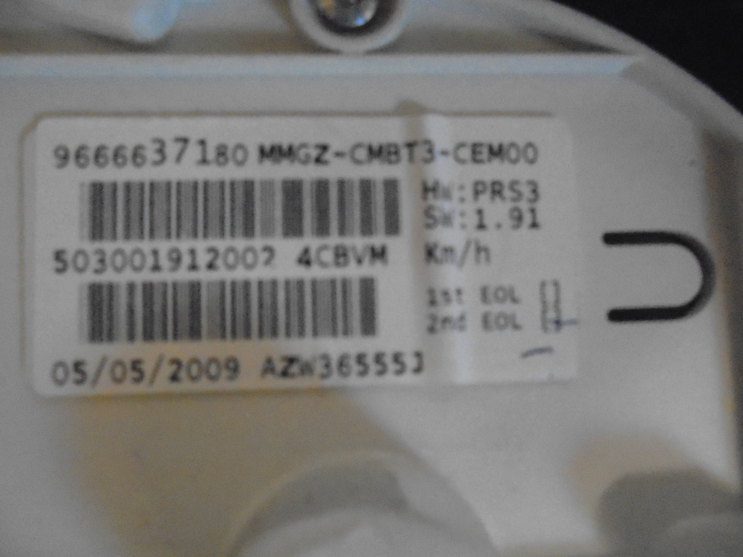 Peugeot 206+ Speedometer - Instrument Med OEM Nr. 9666637180 Fra Peugeot Ophugger