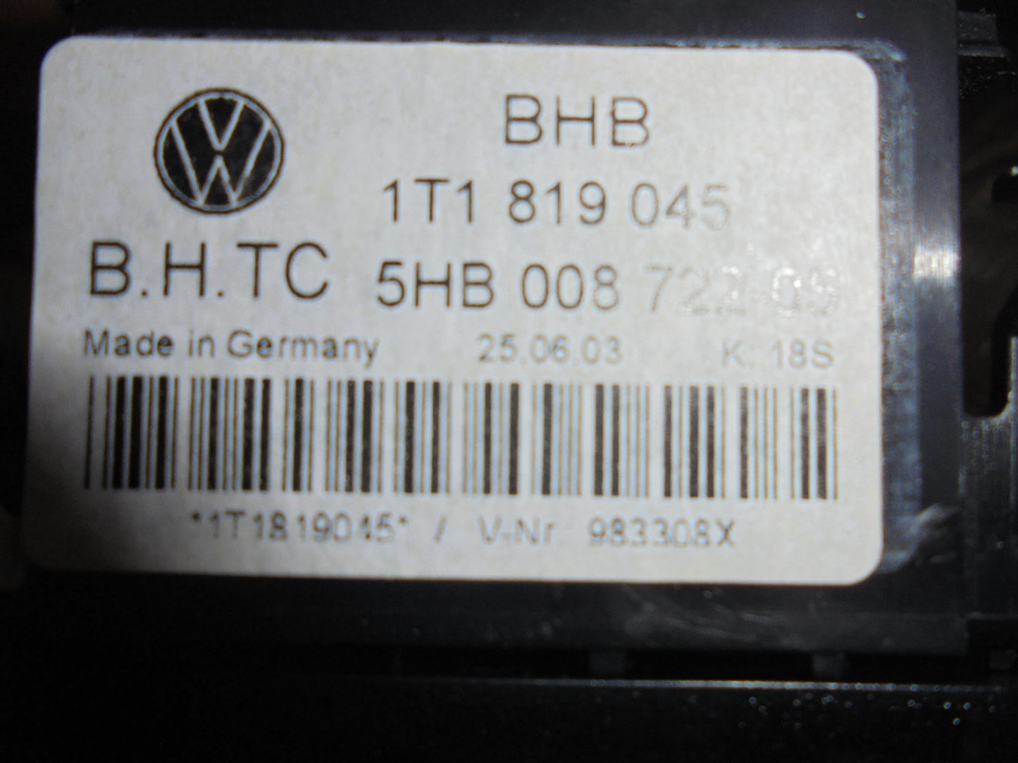 VW Touran 1T GP Varmeregulering Med OEM Nr. Ophugger Fra VW Ophugger