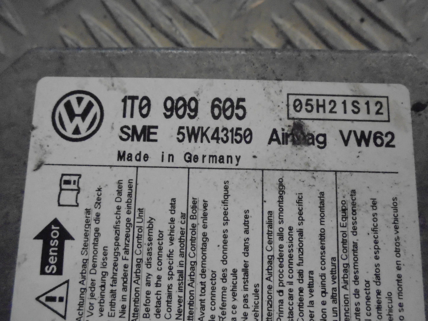 VW Touran 1T GP Airbag Elboks Med OEM Nr. Ophugger Fra VW Ophugger