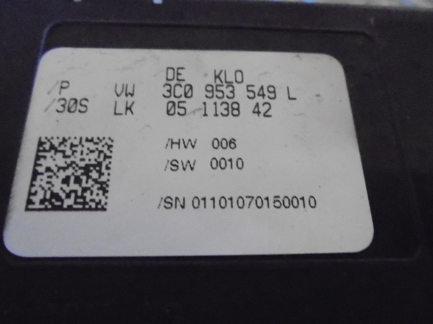VW Passat 3C Ratvinkelsensor Med OEM Nr. 3C0953549L Fra VW Ophugger