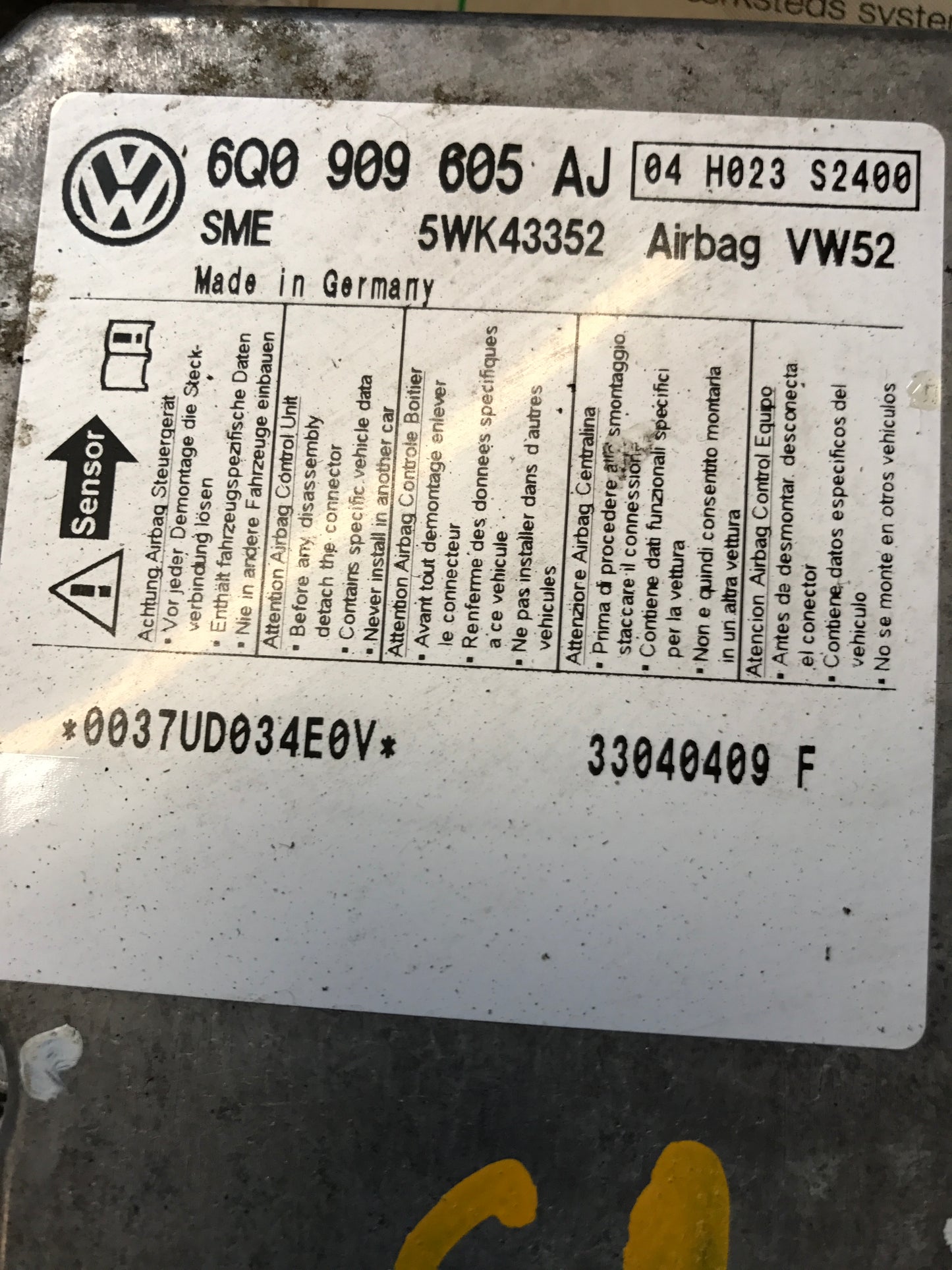 VW Caddy 2K Airbag Elboks Med OEM Nr. Ophugger Fra VW Ophugger