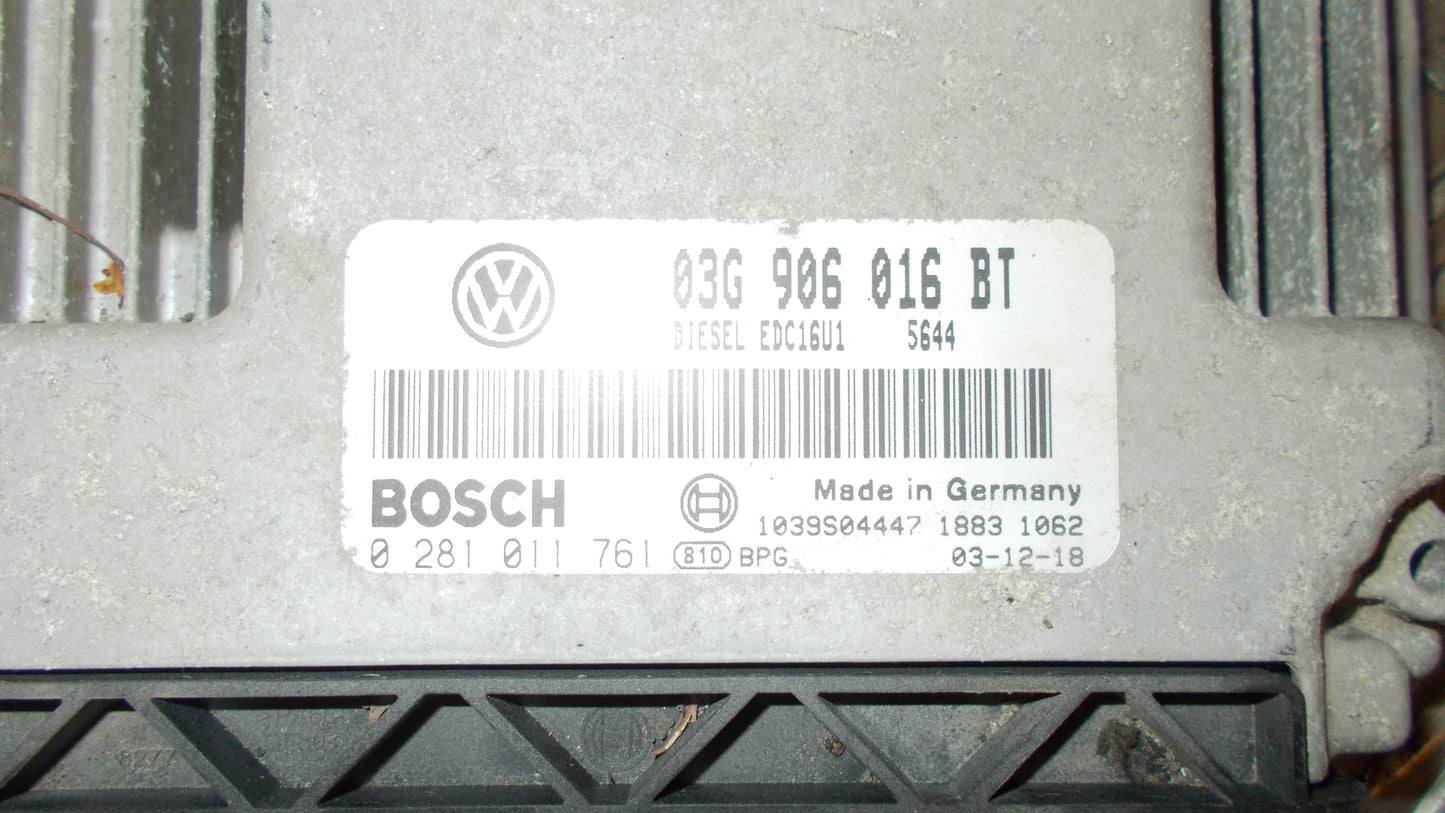 VW Touran 1T GP Motorstyring - Motorstyreboks - Injection Elboks Med OEM Nr. 03G906016BT Fra VW Ophugger