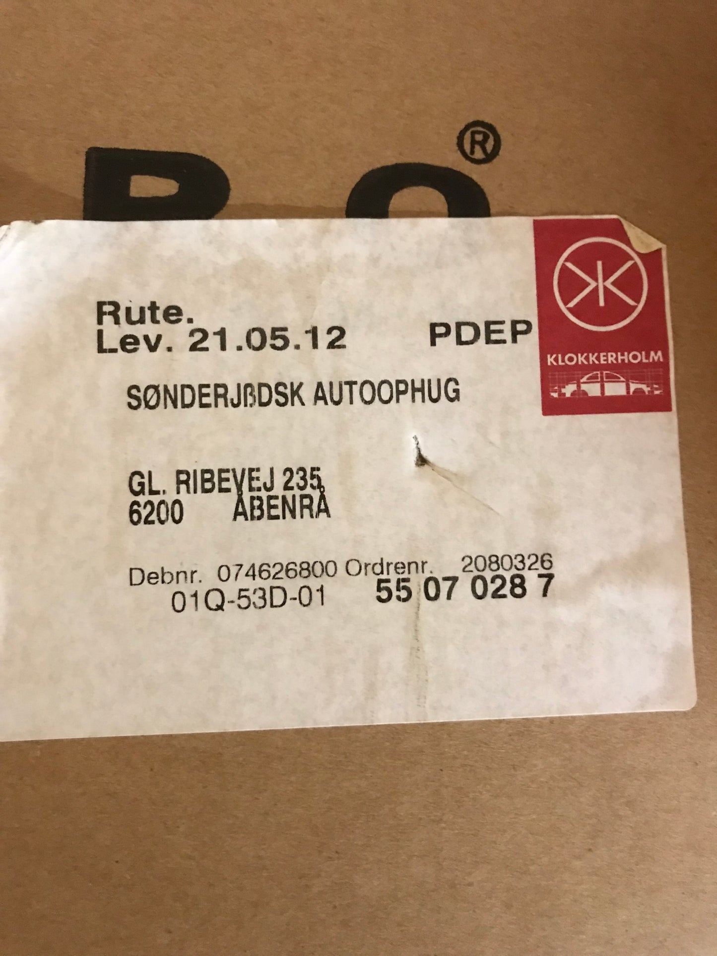 Peugeot 206 Tågelygte For Med OEM Nr. 6204T2 Fra Peugeot Ophugger