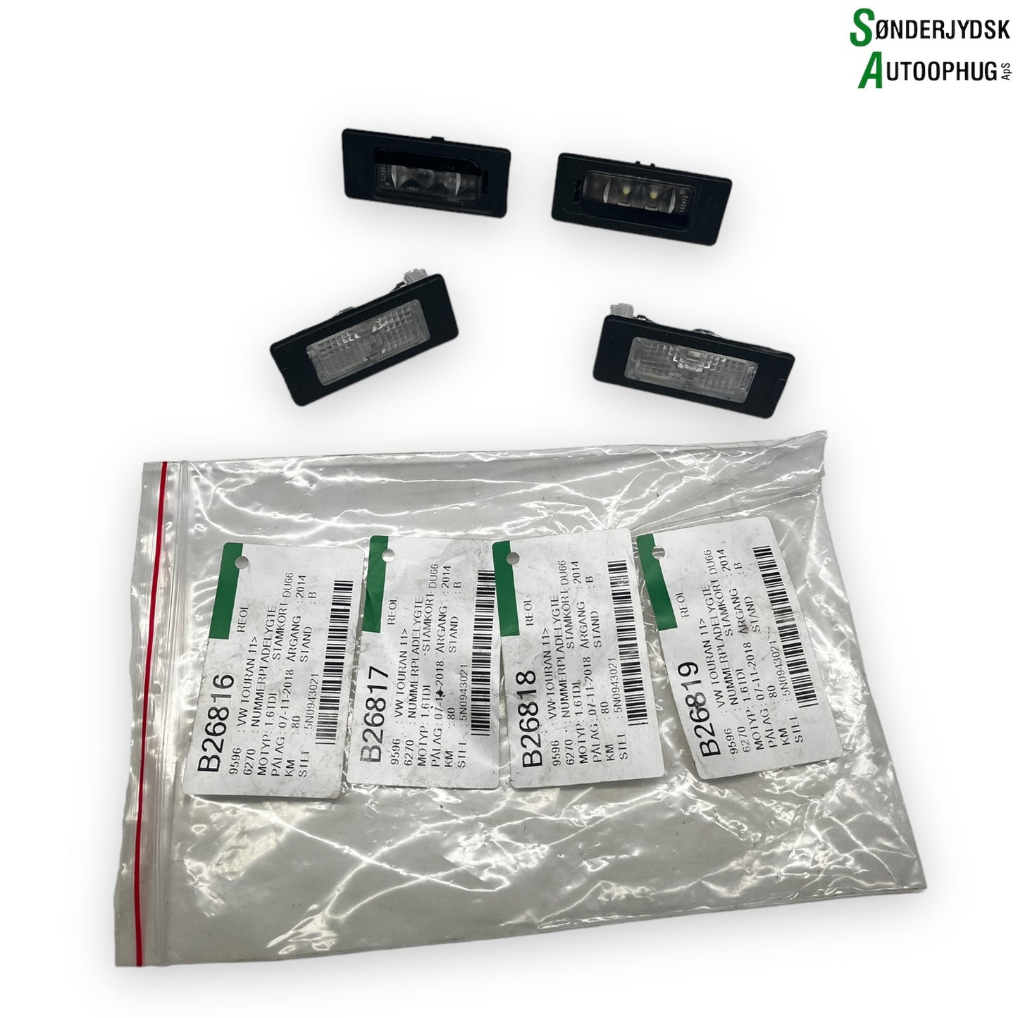 VW Touran GP2 Nummerpladelygte Med OEM Nr. 5N0943021 Fra VW Ophugger