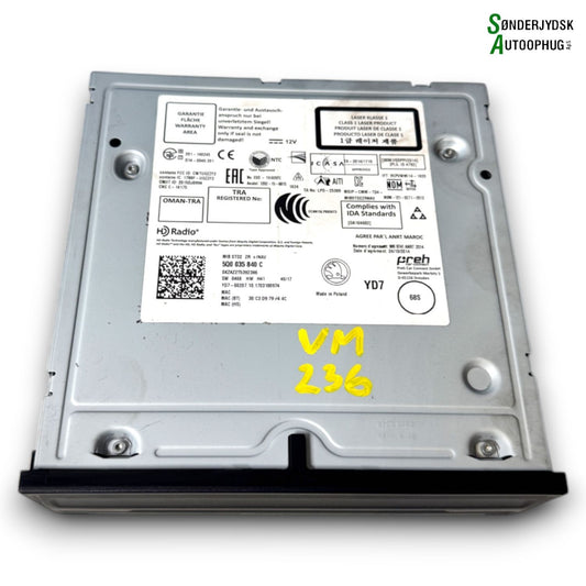Skoda Octavia Radio Med OEM Nr. 5Q0035840C Fra Skoda Ophugger