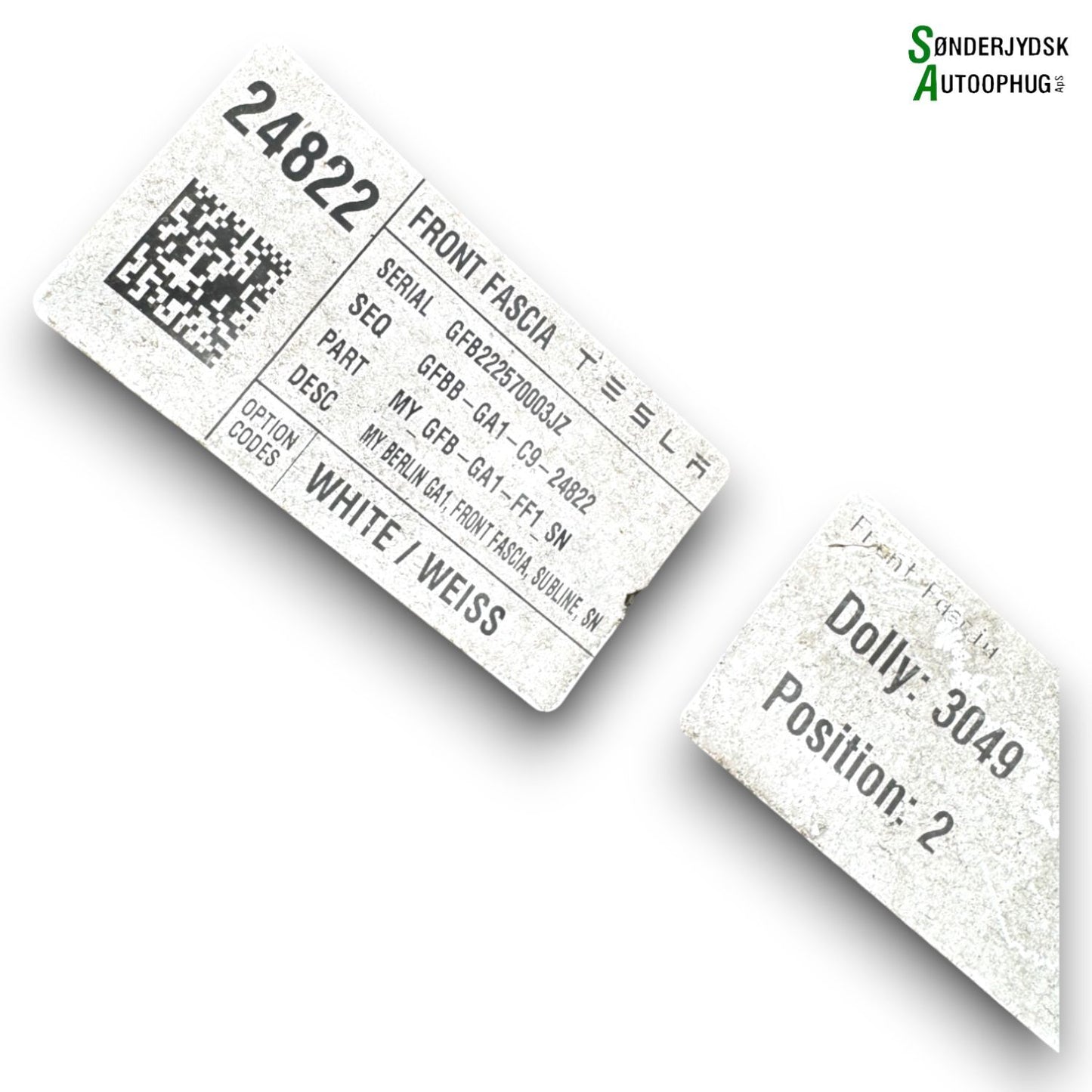 Tesla Model Y Forkofanger Med OEM Nr. 1493736S0A Fra Tesla Ophugger