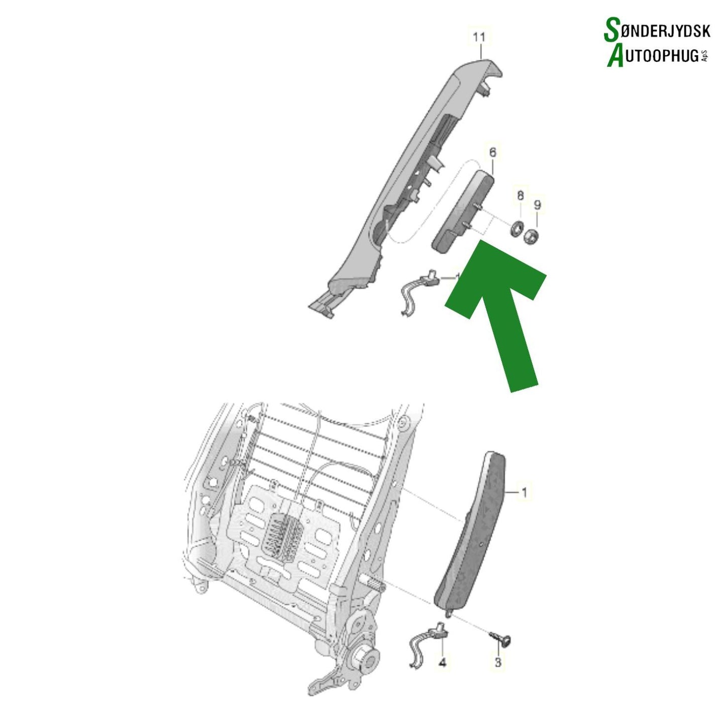 VW Passat 3G Airbag Side Med OEM Nr. 3G0880441E Fra VW Ophugger