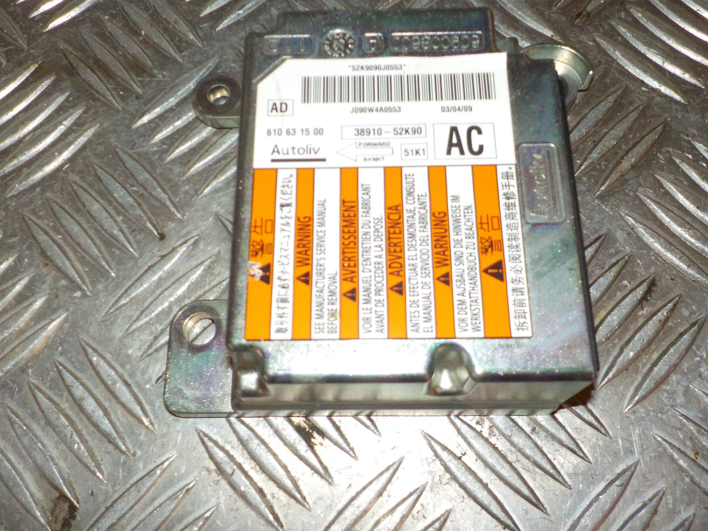 Opel Agila B Airbag Elboks Med OEM Nr. 3891052K90 Fra Opel Ophugger