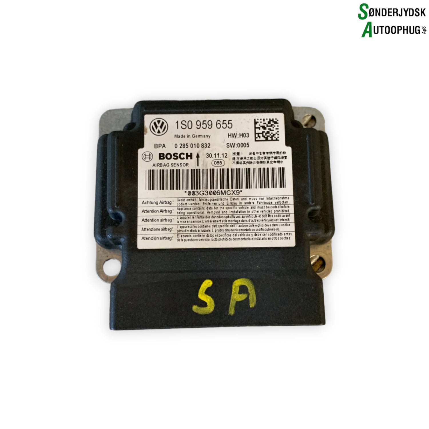 Seat Mii Airbag Elboks Med OEM Nr. 1S0959655 Fra Seat Ophugger