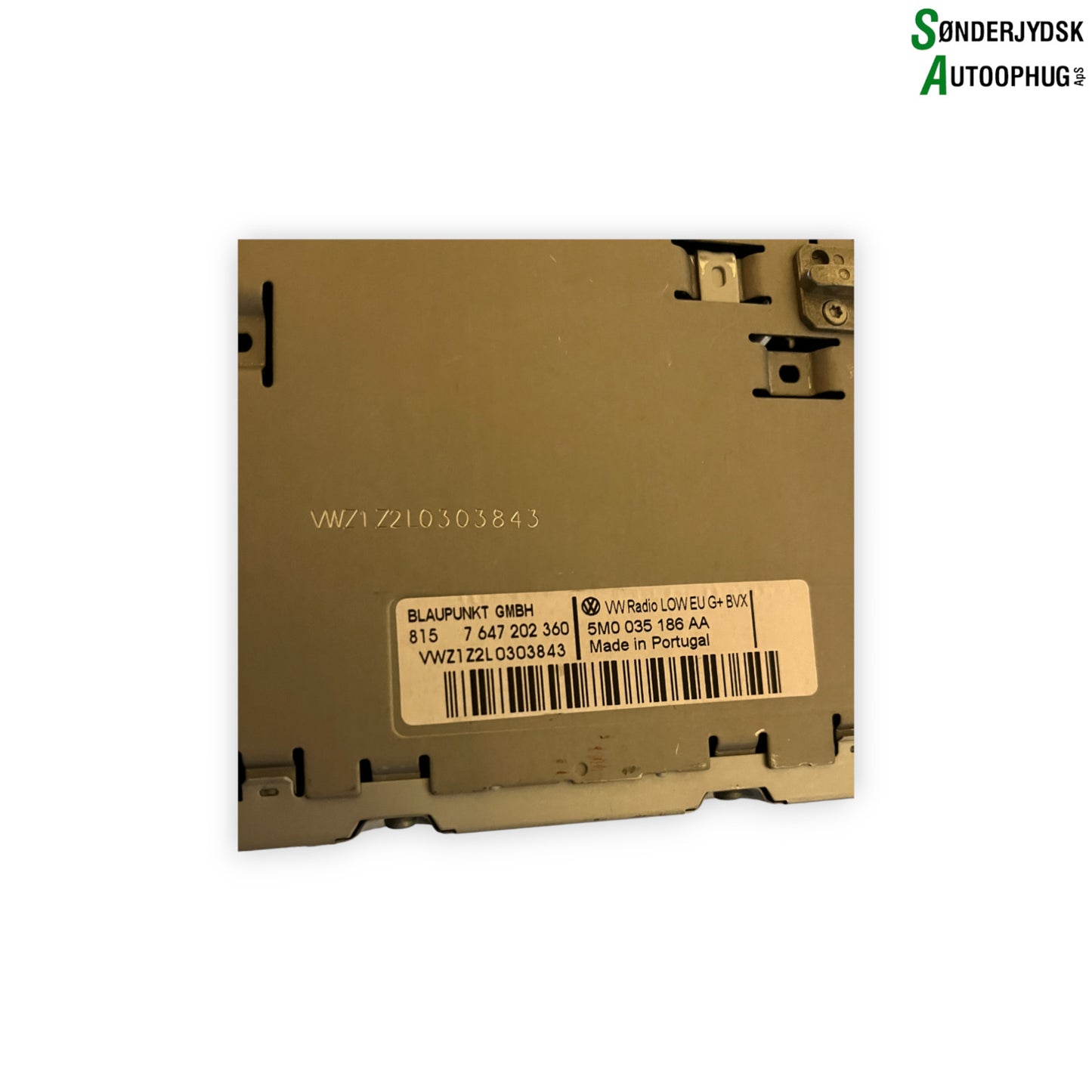VW Polo 6R Radio M/Cd Med OEM Nr. 5M0035186AA Fra VW Ophugger