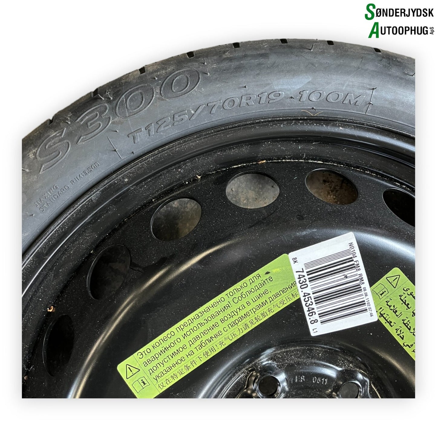 Audi A4 8K Reservehjul Med OEM Nr. 8K0601027D Fra Audi Ophugger