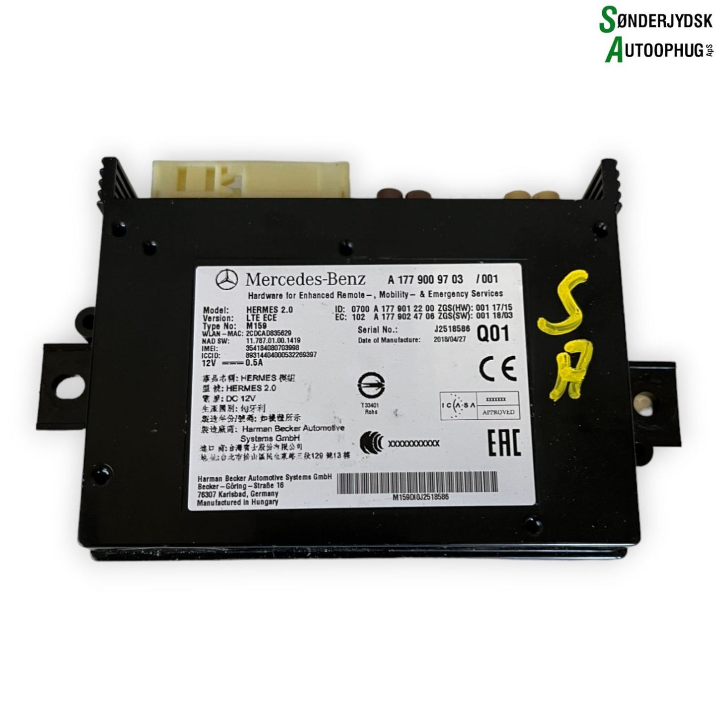 Mercedes-Benz A-W177 Relæ Diverse Med OEM Nr. A1779009703 Fra Mercedes-Benz Ophugger