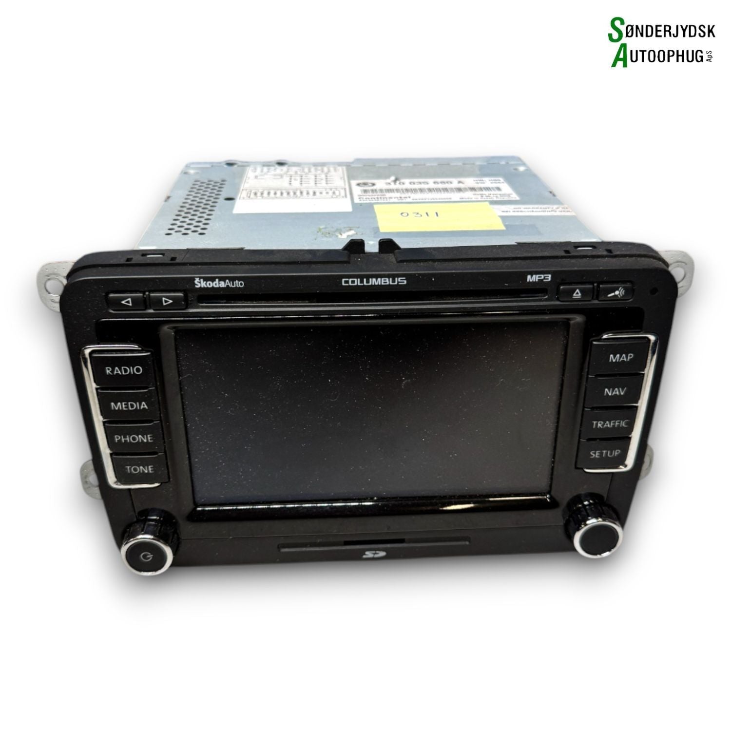 Skoda Superb Radio, Multi Display Med OEM Nr. 3TA035680A Fra Skoda Ophugger