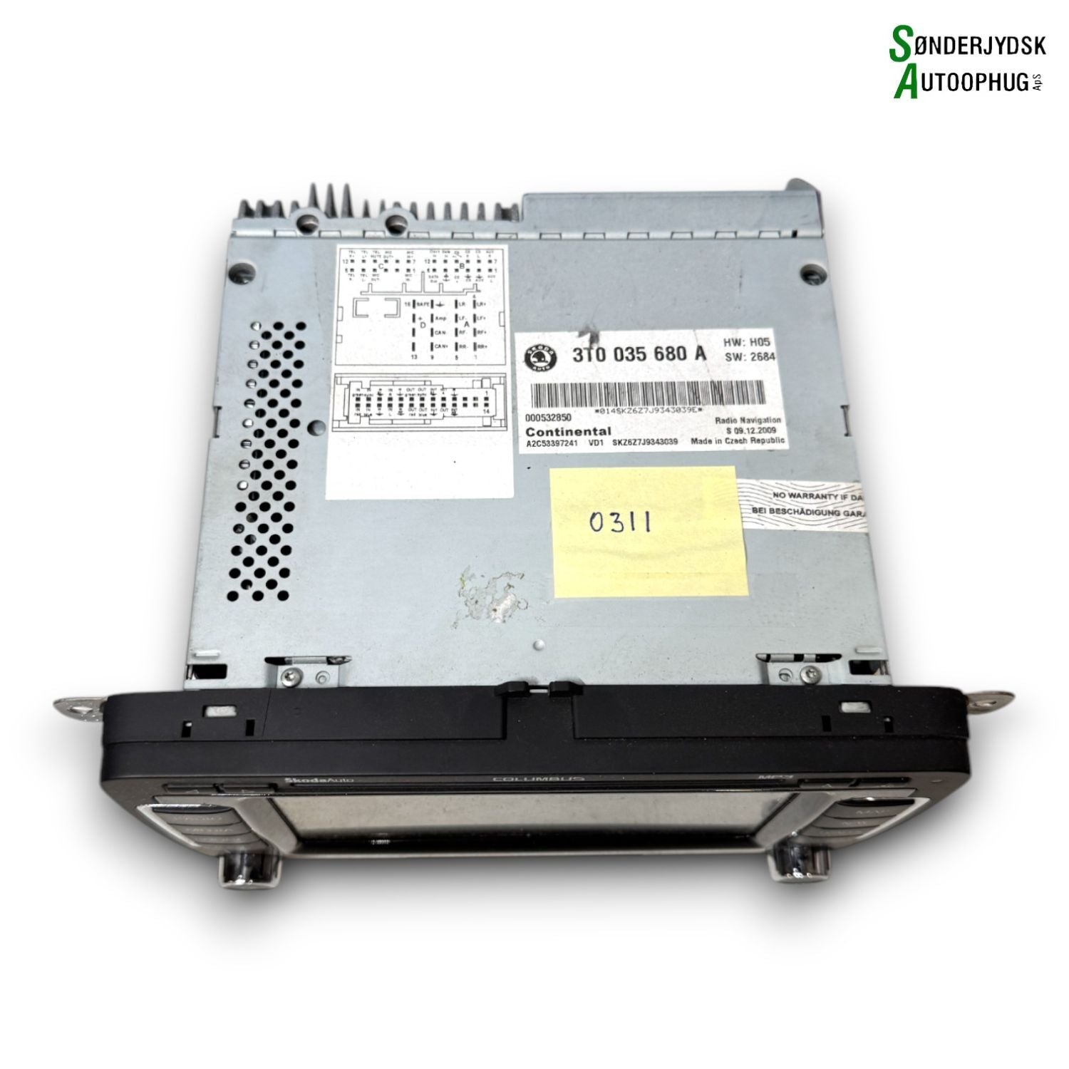 Skoda Superb Radio, Multi Display Med OEM Nr. 3TA035680A Fra Skoda Ophugger