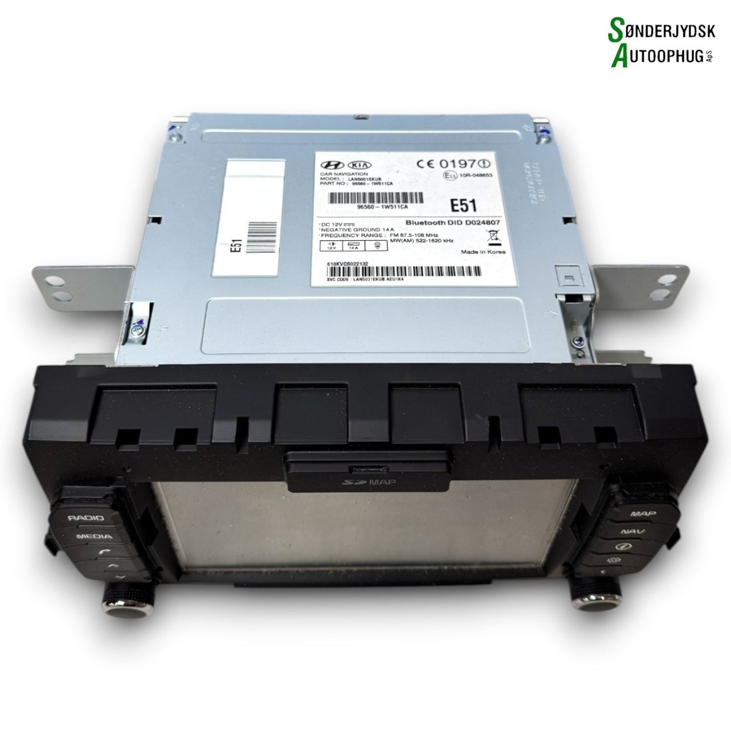 Kia Rio UB Radio, Multi Display Med OEM Nr. 965601W511CA	 Fra Kia Ophugger