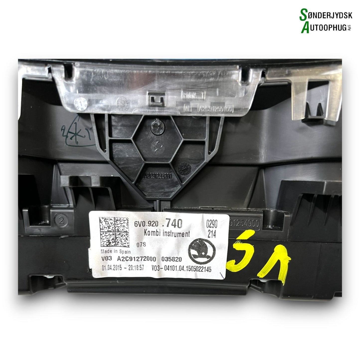 Skoda Fabia Speedometer - Instrument Med OEM Nr. 6V0920740 Fra Skoda Ophugger