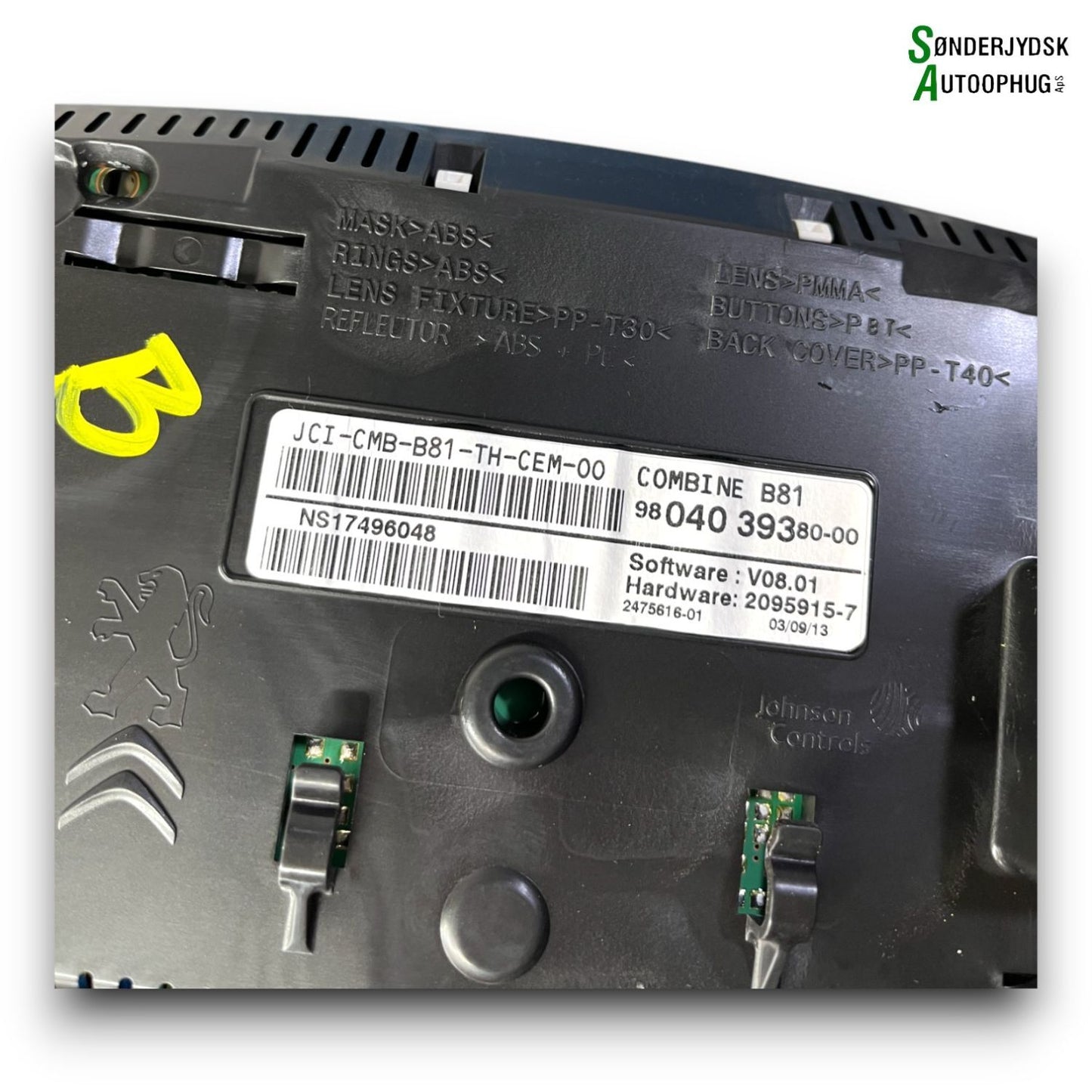 Citroen DS5 Speedometer - Instrument Med OEM Nr. 9809756380 Fra Citroen Ophugger