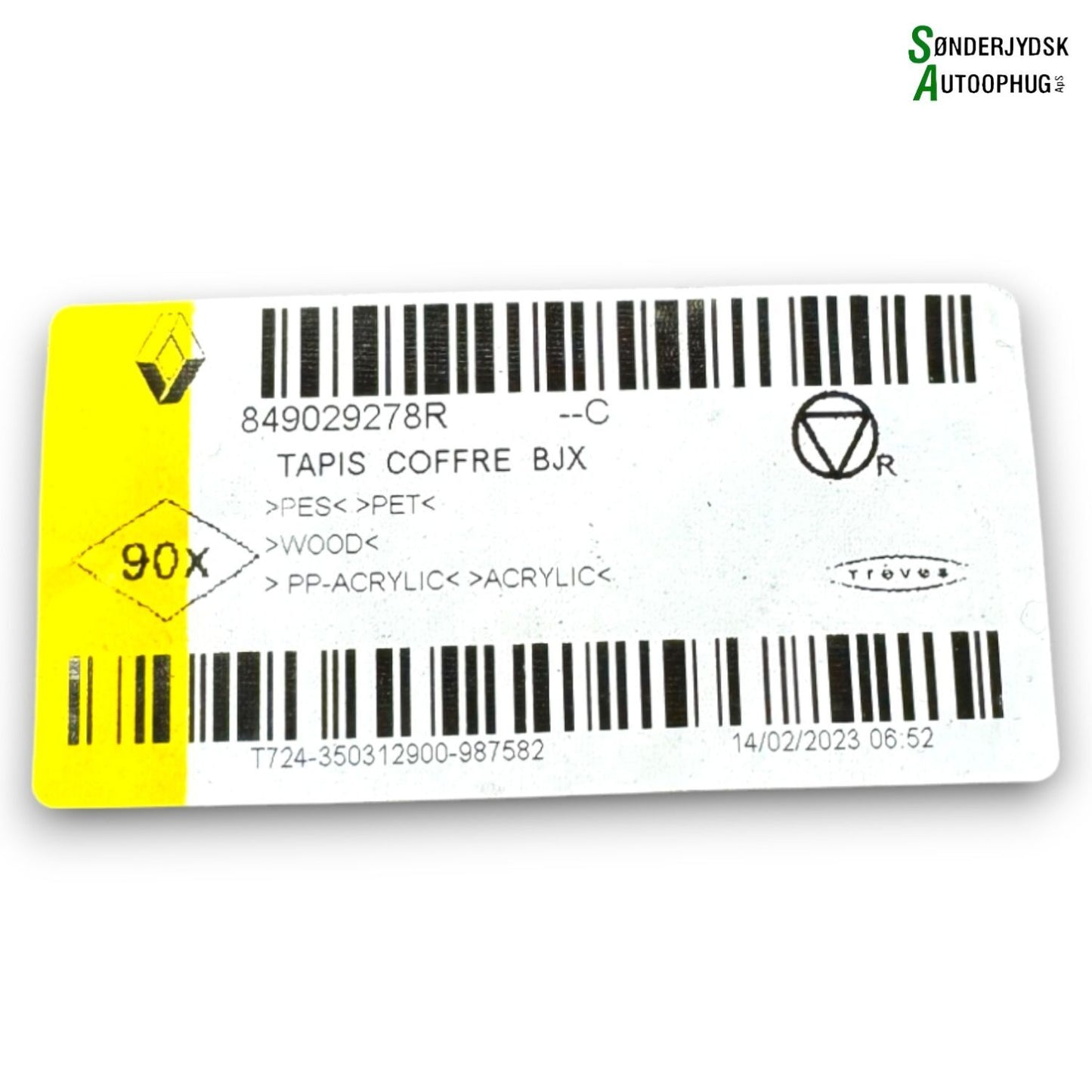 Dacia Sandero LLI Bagagerumsmåtte Med OEM Nr. 849029278R Fra Dacia Ophugger