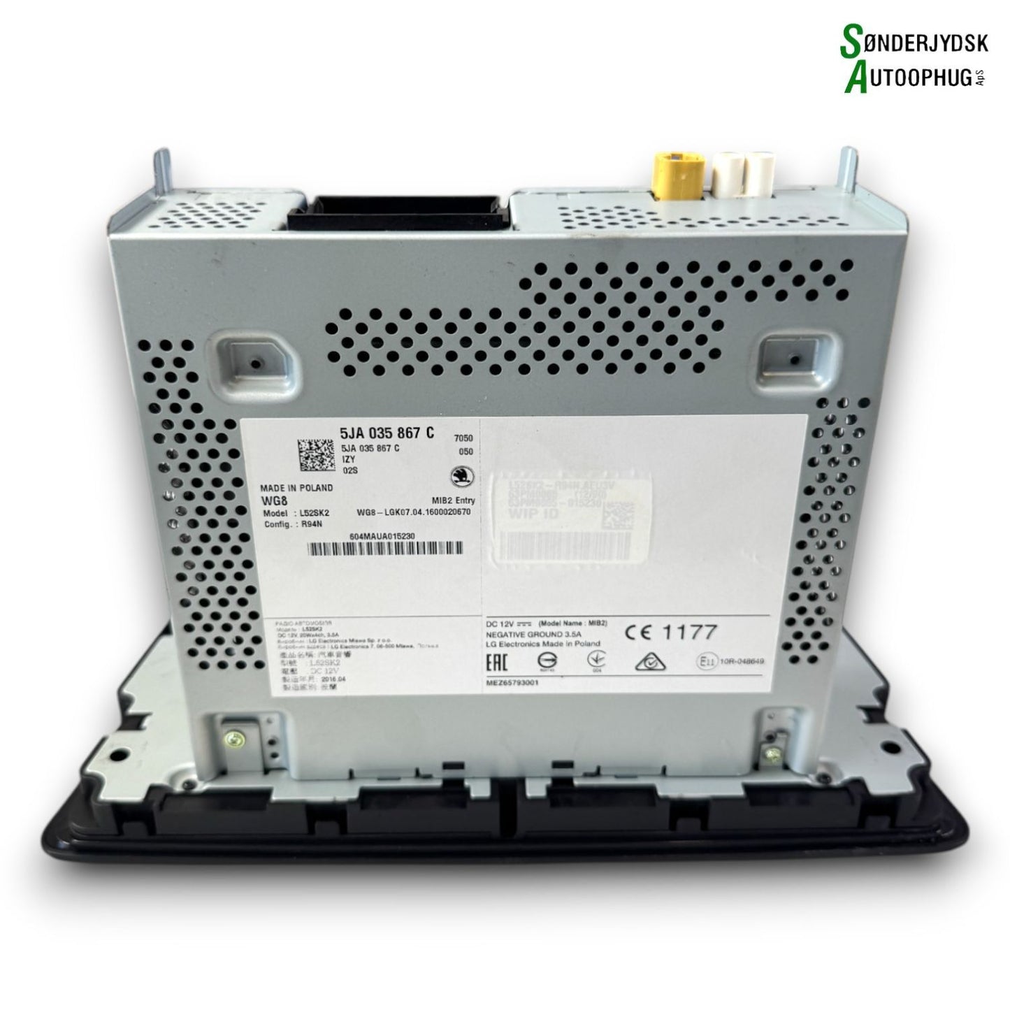 Skoda Rapid Radio, Multi Display Med OEM Nr. 5JA035867C Fra Skoda Ophugger