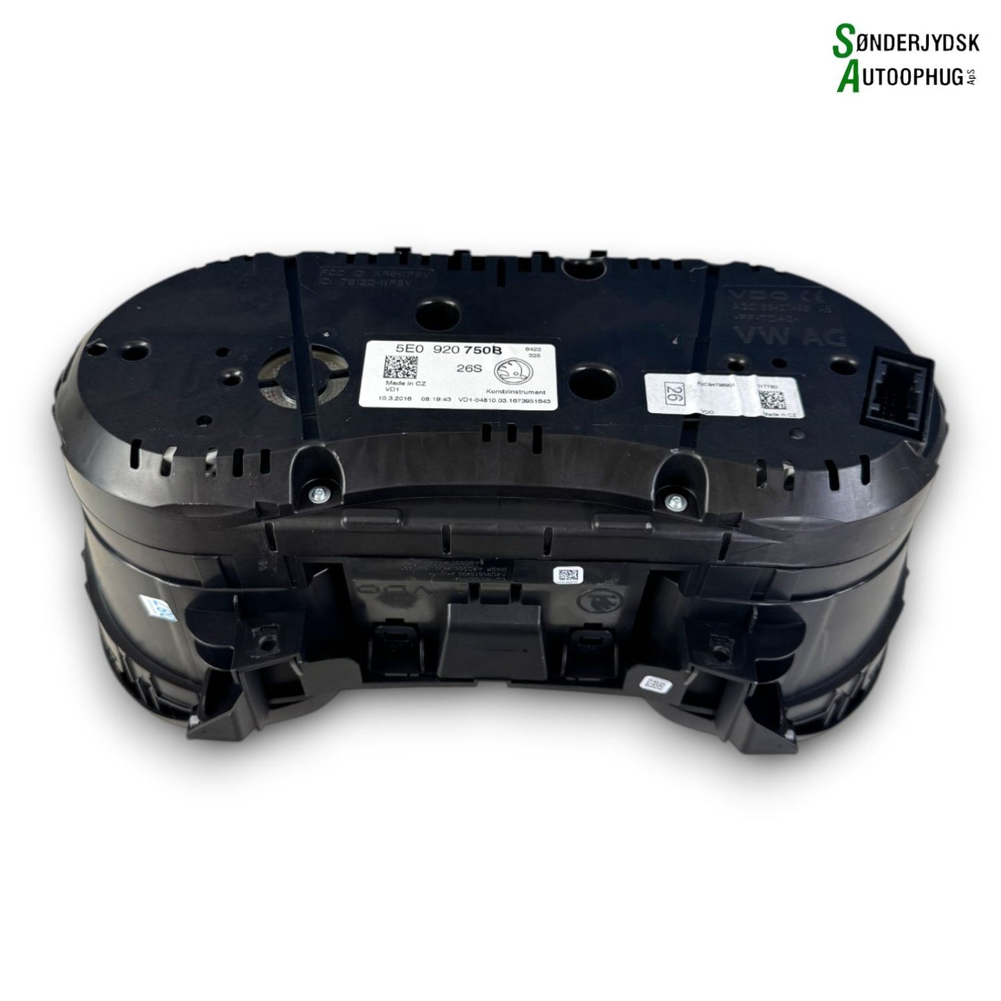 Skoda Octavia Speedometer - Instrument Med OEM Nr. 5E0920750B Fra Skoda Ophugger