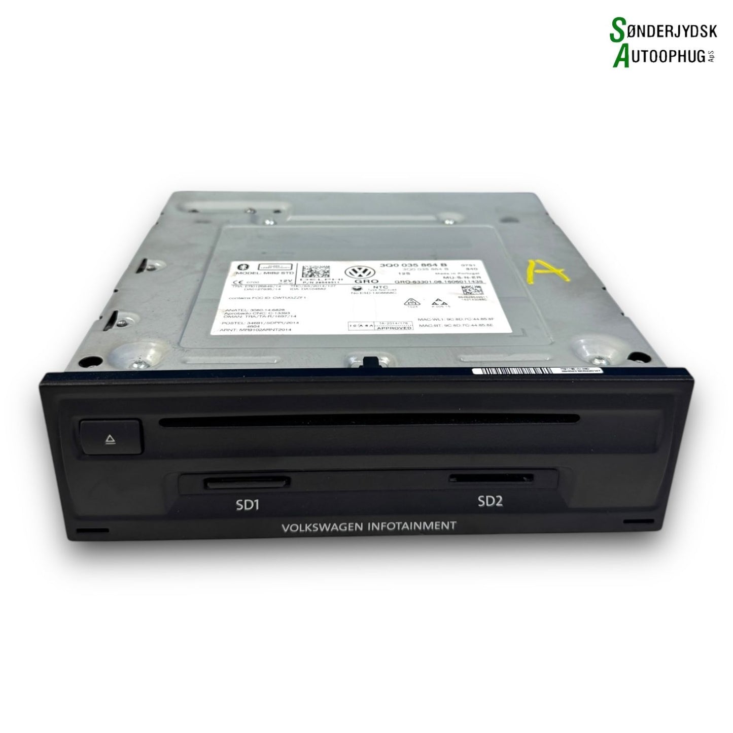 VW Passat 3G Radio Med OEM Nr. 3Q0035864B Fra VW Ophugger