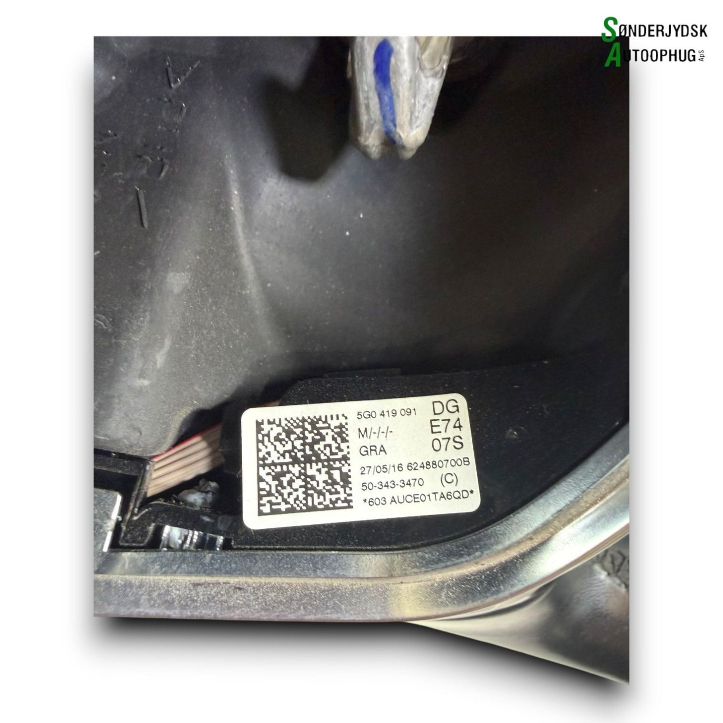 VW Golf 7 AU Rat Med OEM Nr. 5G0419091DGE74 Fra VW Ophugger