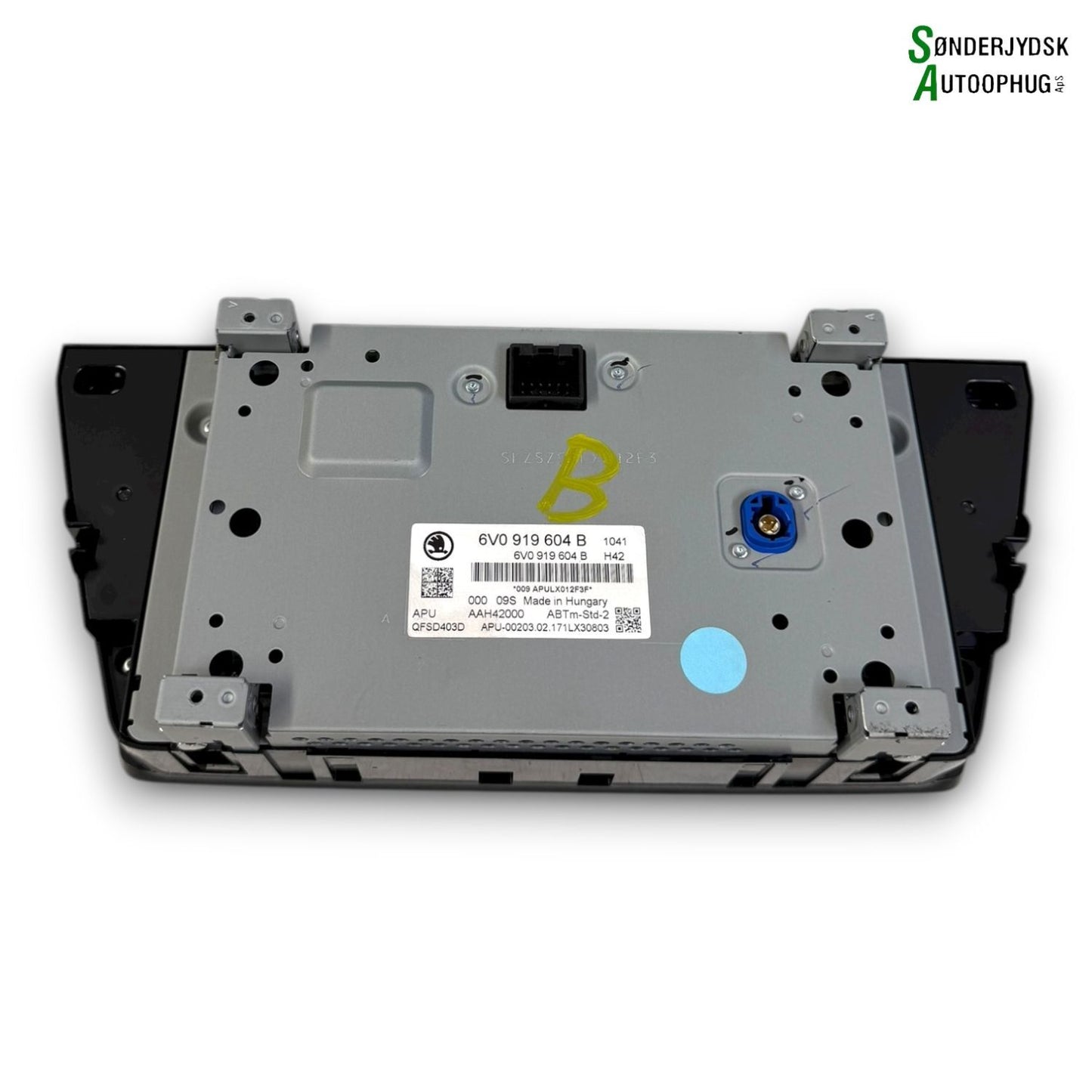 Skoda Fabia Radio, Multi Display Med OEM Nr. 6V0919604B Fra Skoda Ophugger