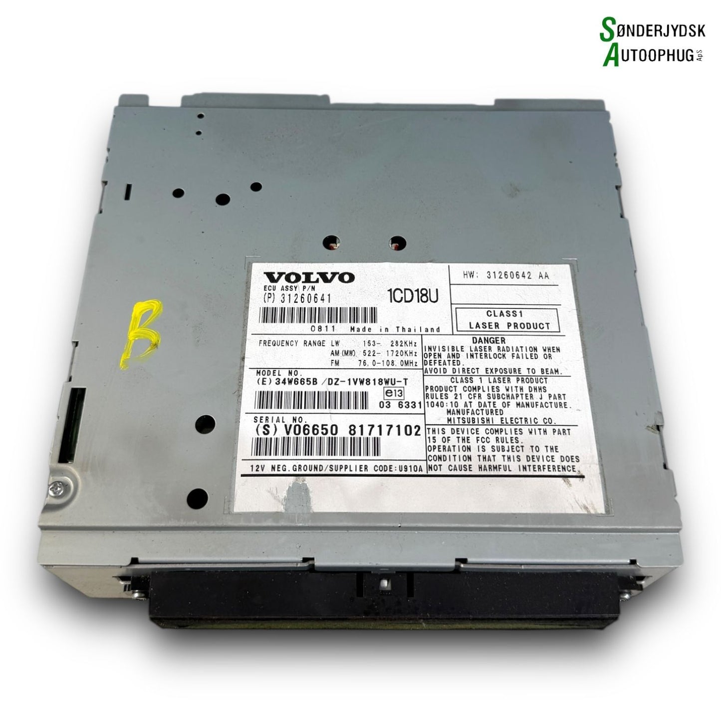 Volvo S40/V50 Radio Med OEM Nr. 81717102 Fra Volvo Ophugger