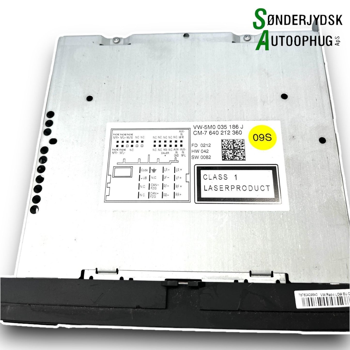 VW Golf 6 1K Radio M/Cd Med OEM Nr. 5M0035186J Fra VW Ophugger