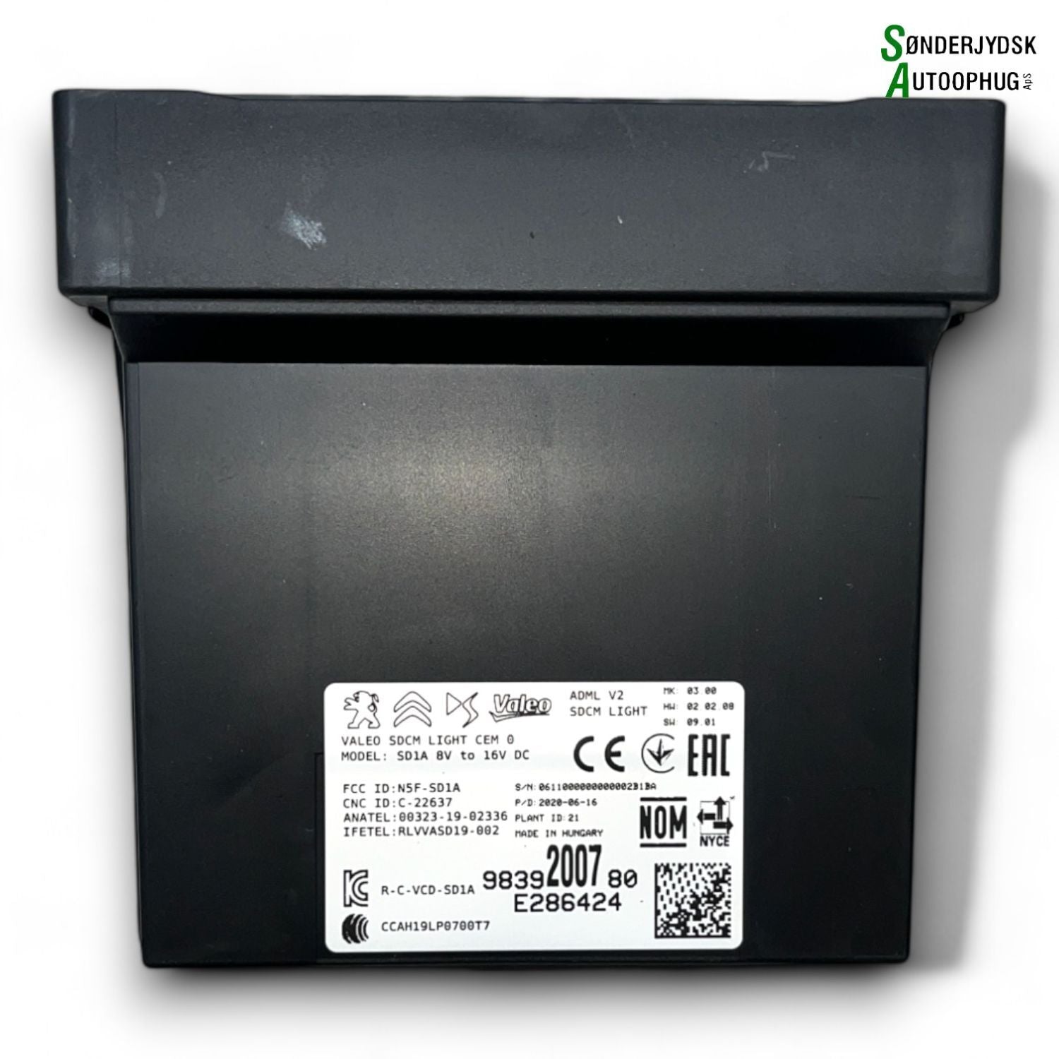 Peugeot 208 Bcm / Komfortkomputer Med OEM Nr. 9839200780 Fra Peugeot Ophugger