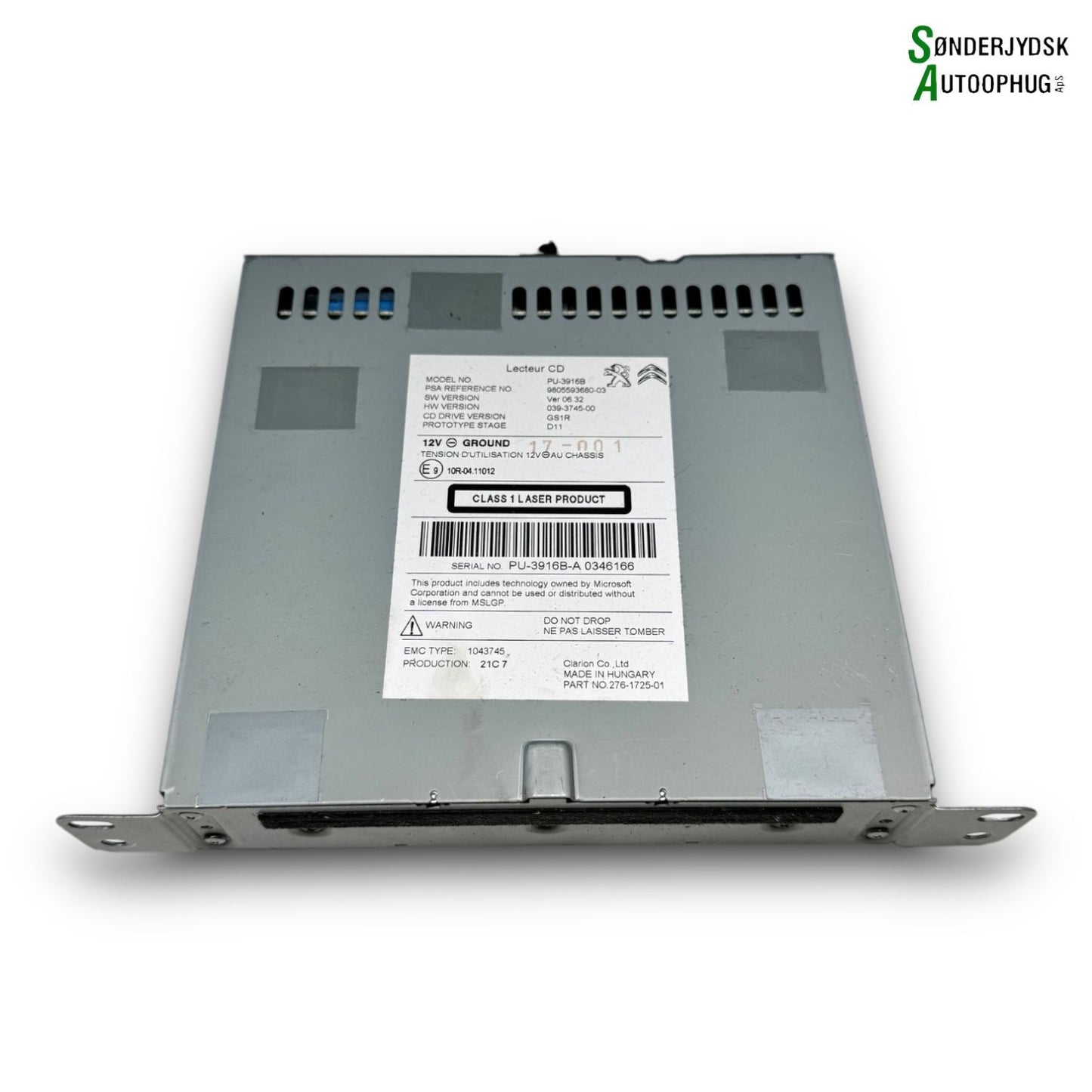 Citroen C4 II Radio M/Cd Med OEM Nr. 980559368003 Fra Citroen Ophugger