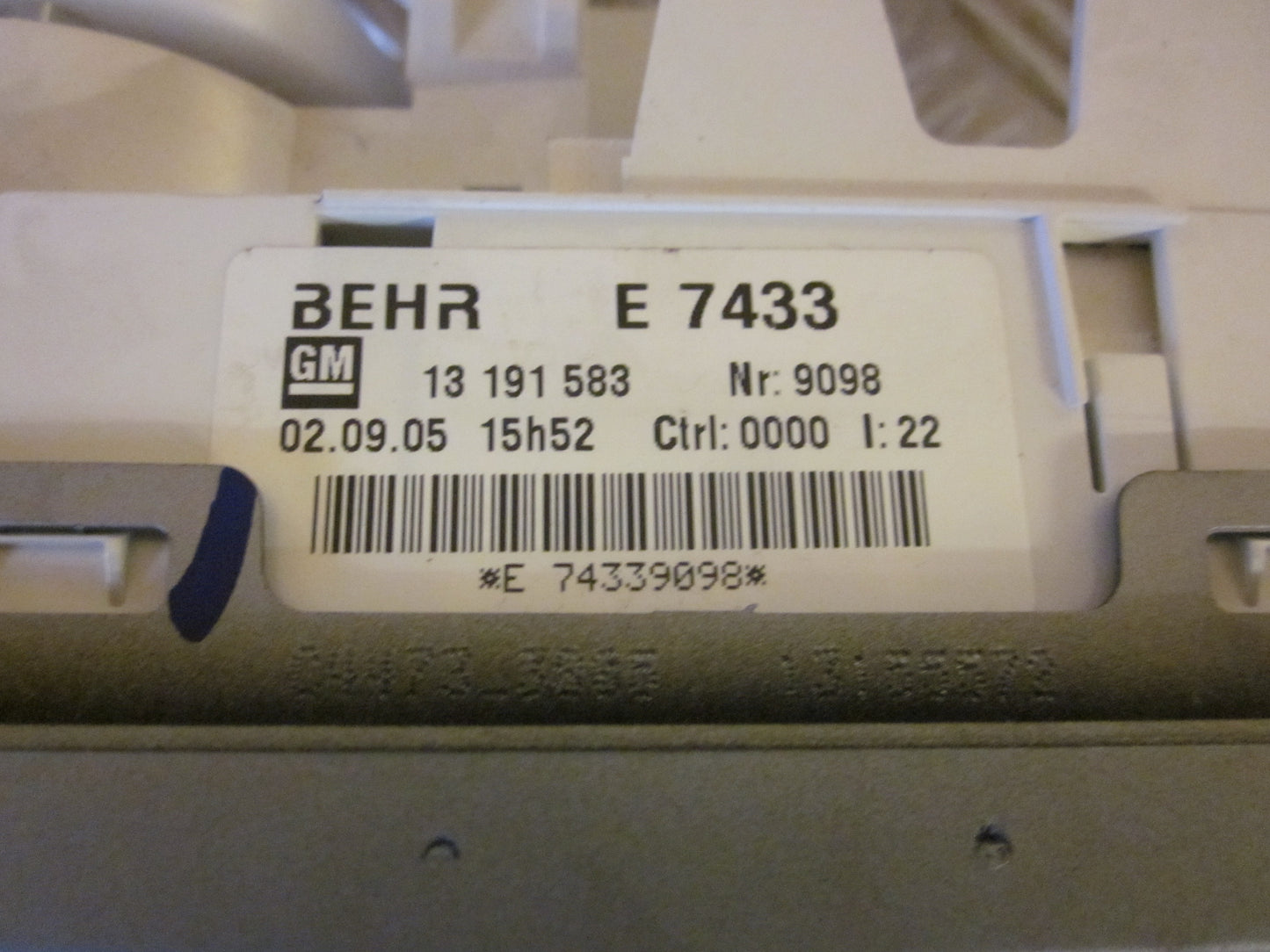 Opel Meriva A Varmeregulering Med OEM Nr. Ophugger Fra Opel Ophugger