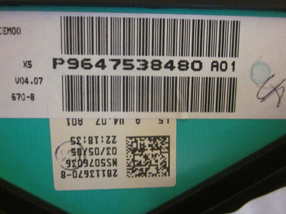 Peugeot 307 Speedometer - Instrument Med OEM Nr. 9647538480 Fra Peugeot Ophugger