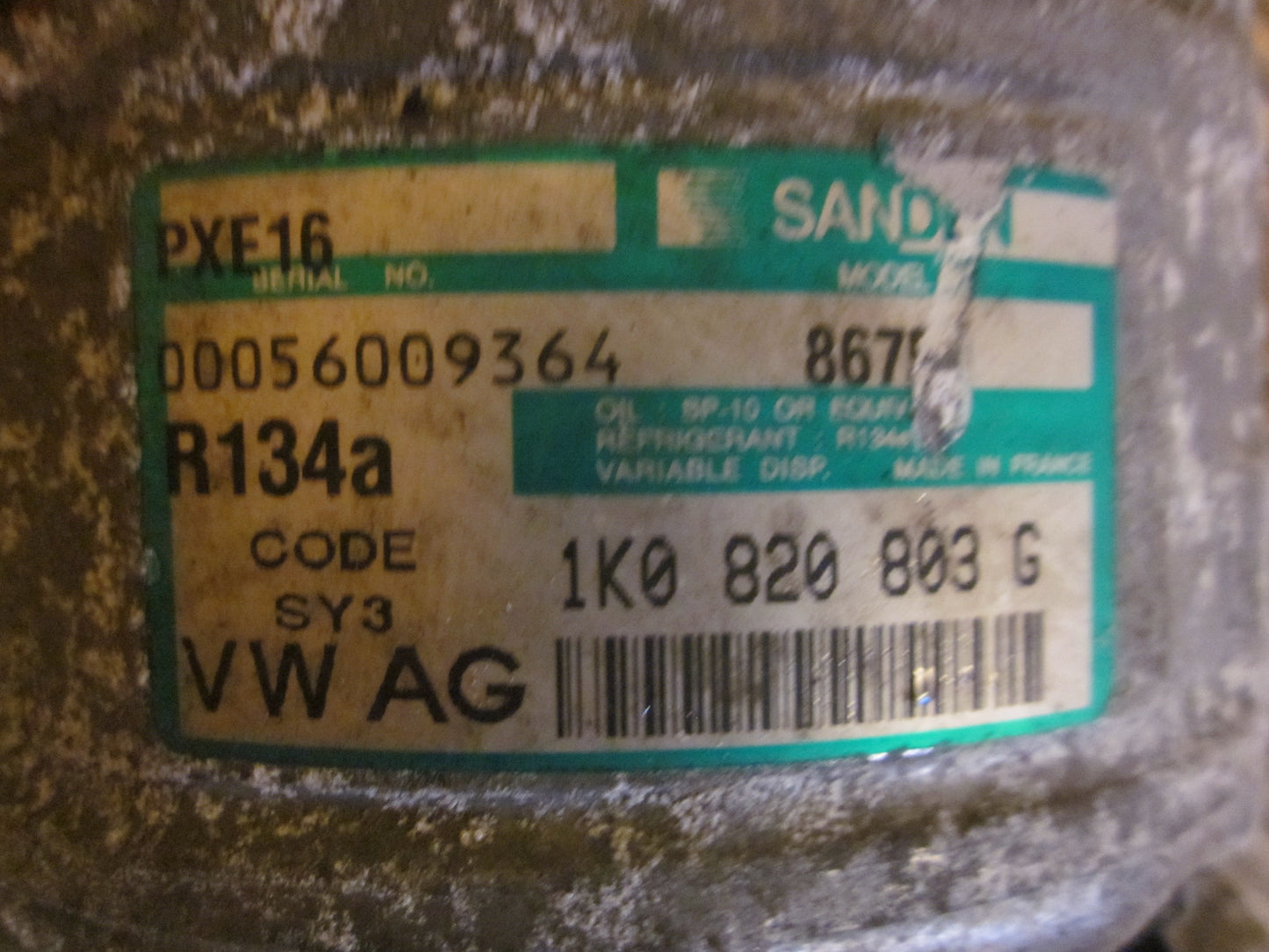 VW Golf 5 1K Aircondition Pumpe Med OEM Nr. 1K0820803G Fra VW Ophugger