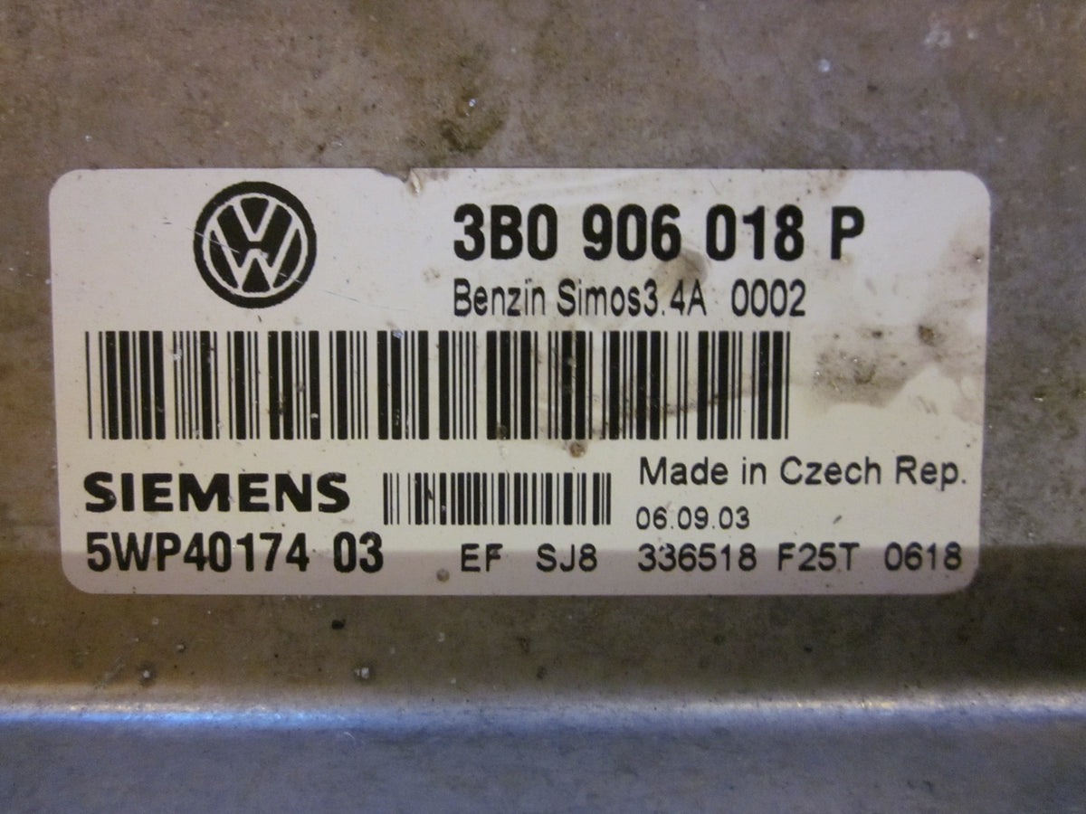 VW Passat 3B Motorstyring - Motorstyreboks - Injection Elboks Med OEM Nr. 3B0906018P Fra VW Ophugger