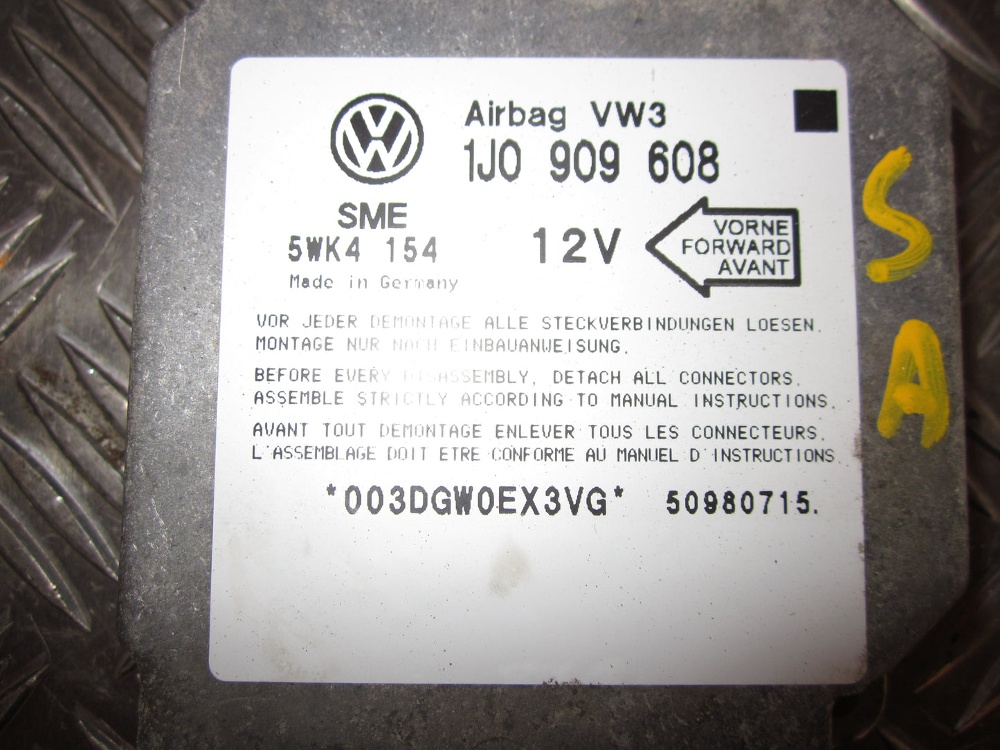VW Lupo 6E/6X Airbag Elboks Med OEM Nr. 1J0909608 Fra VW Ophugger